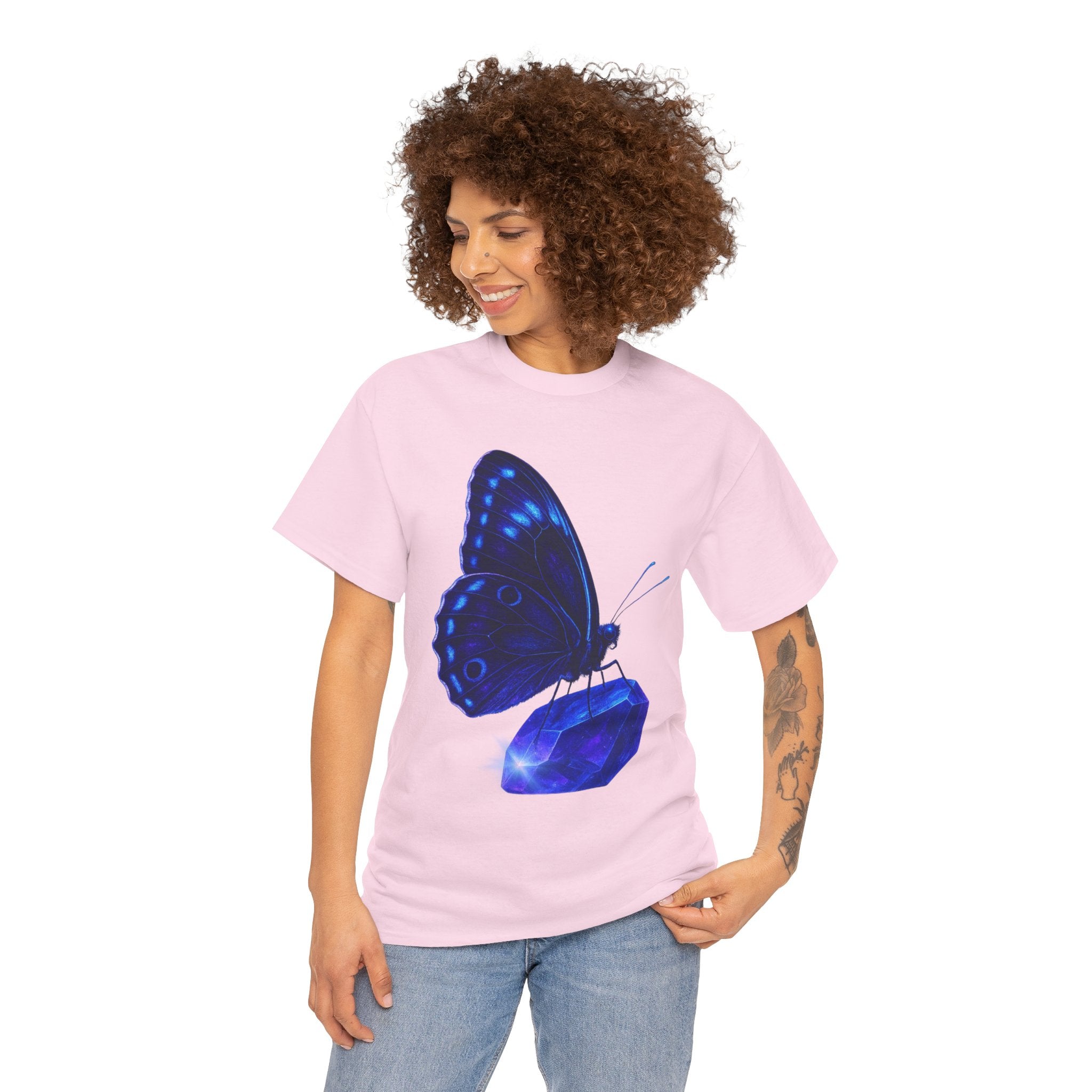 Blue Butterfly Graphic Heavy Cotton Tee