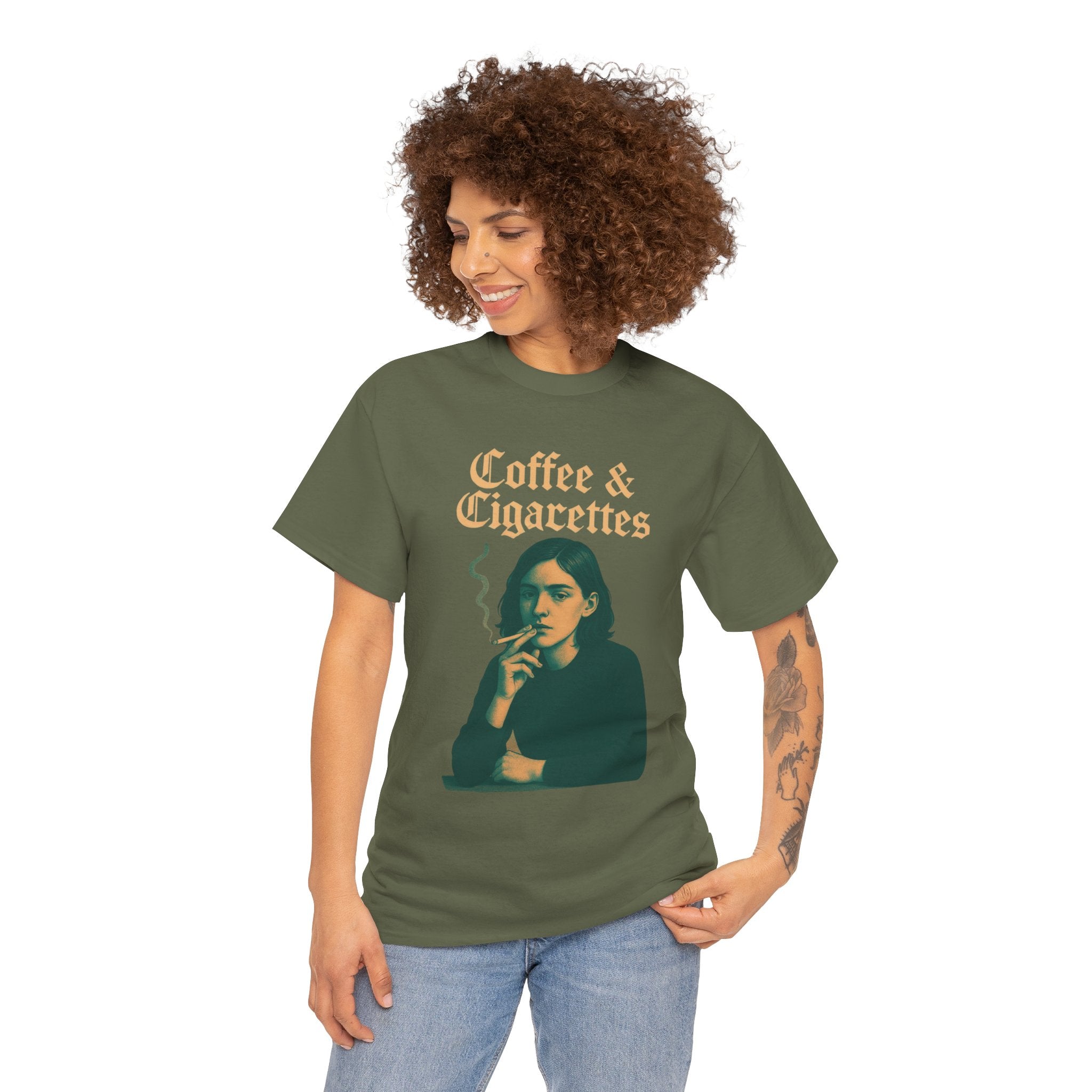 Chic Coffee & Cigarettes Heavy Cotton Tee