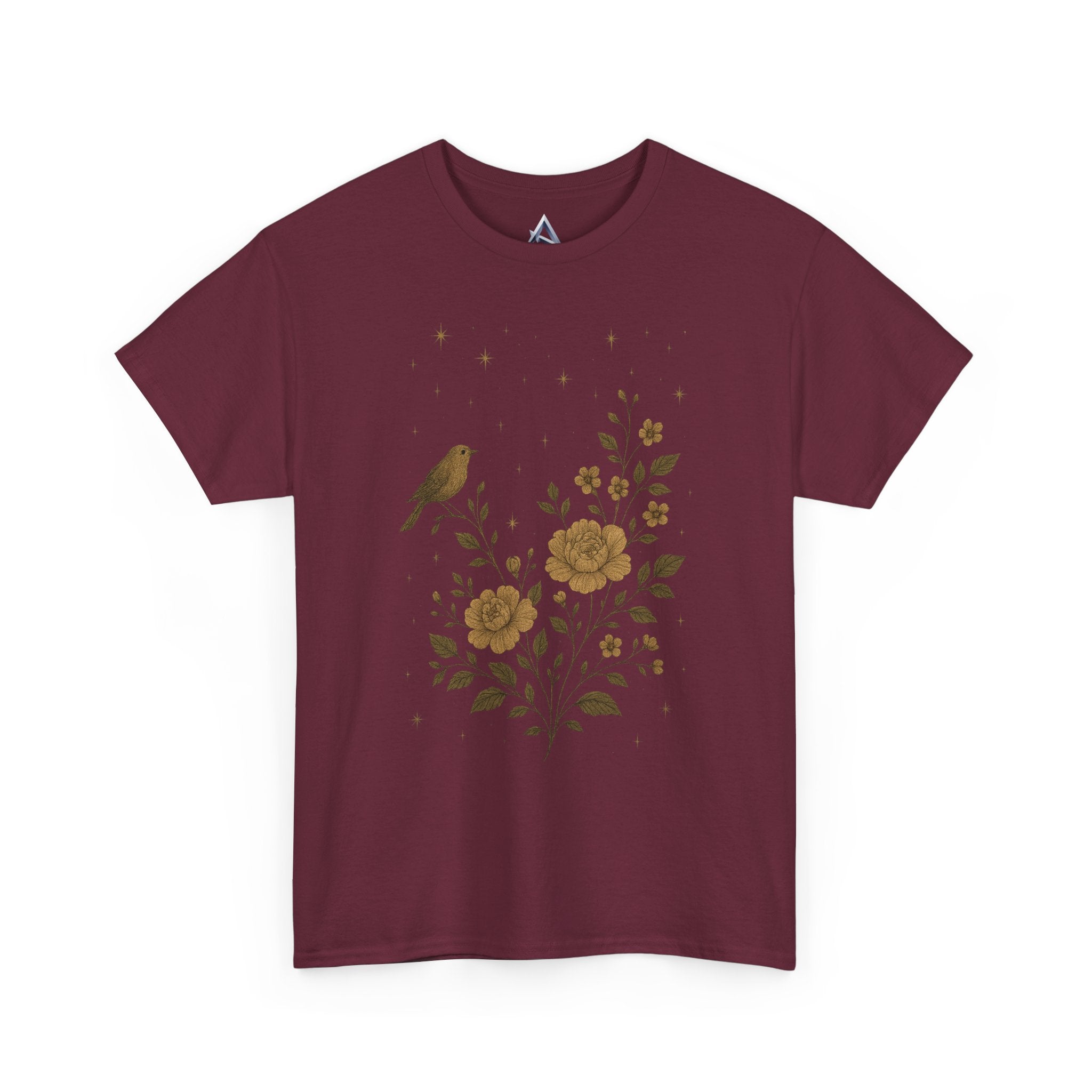 Floral Bird Vintage Aesthetic Unisex Heavy Cotton Tee