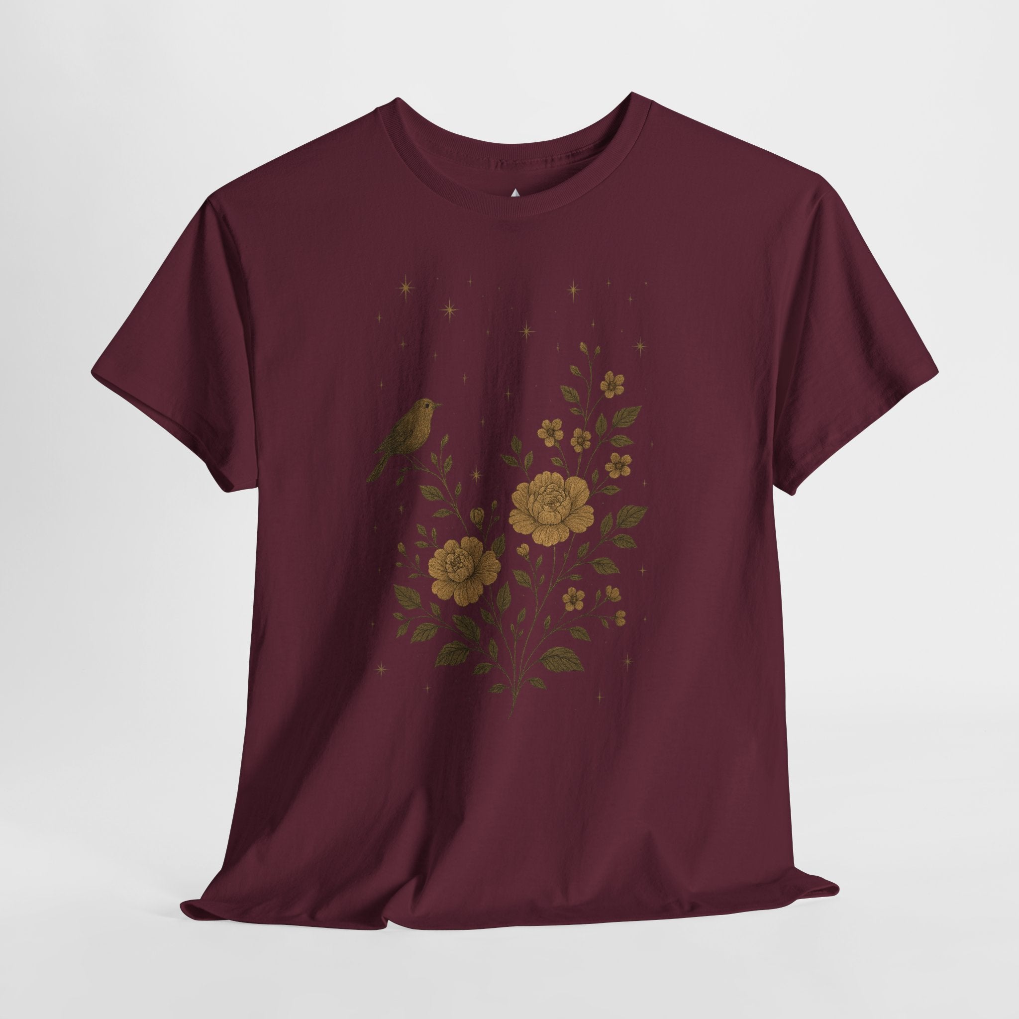 Floral Bird Vintage Aesthetic Unisex Heavy Cotton Tee