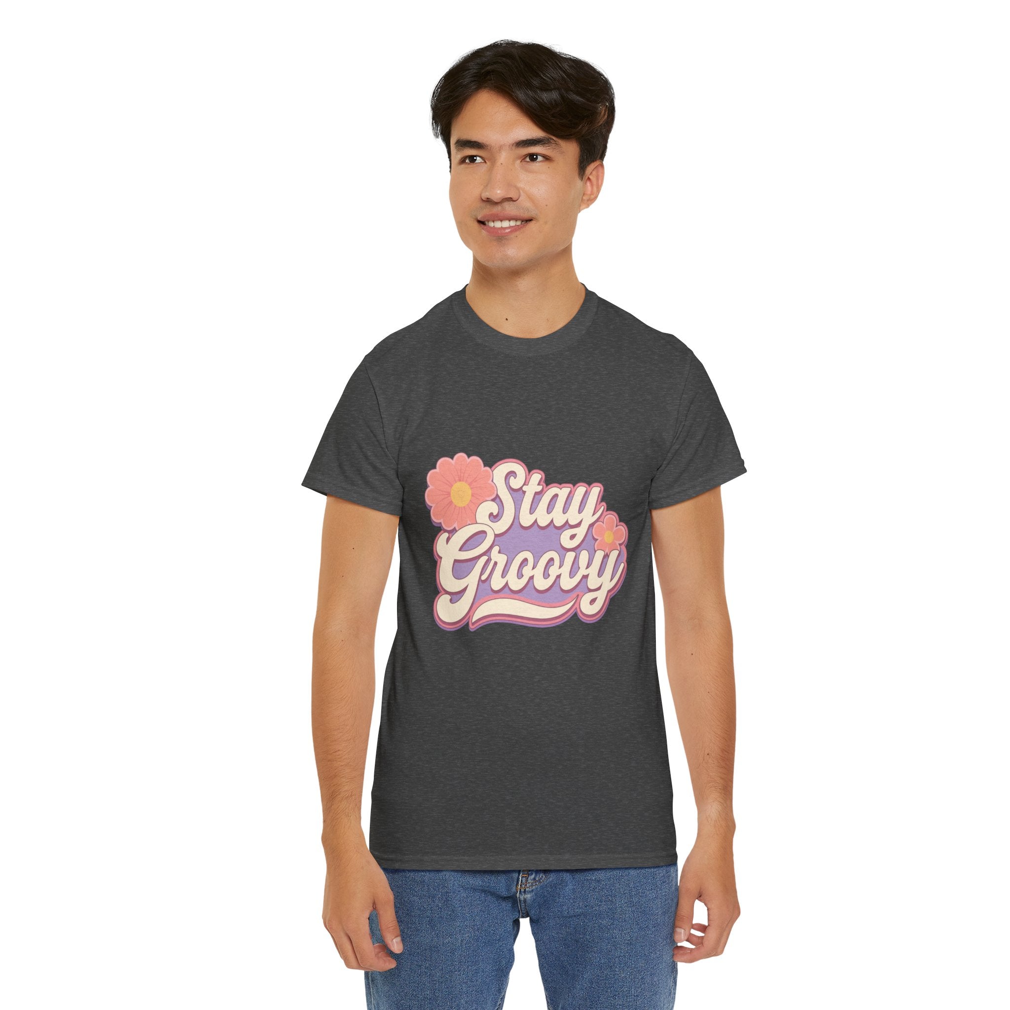 Stay Groovy Retro Unisex Heavy Cotton Tee