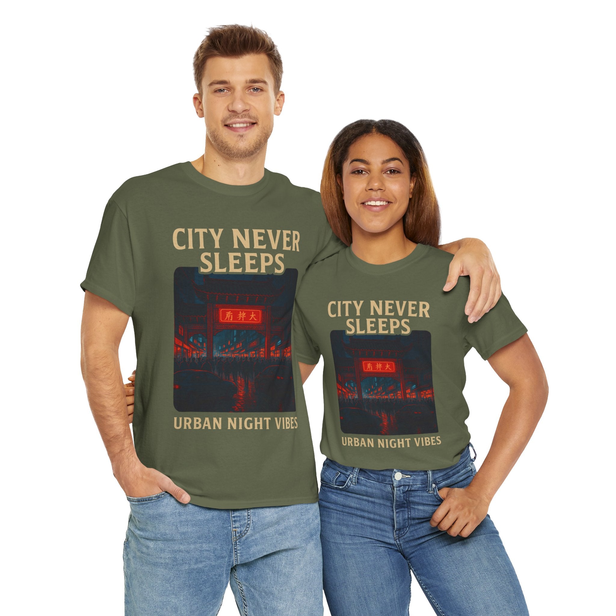 Urban City Night Vibes Unisex Heavy Cotton Tee