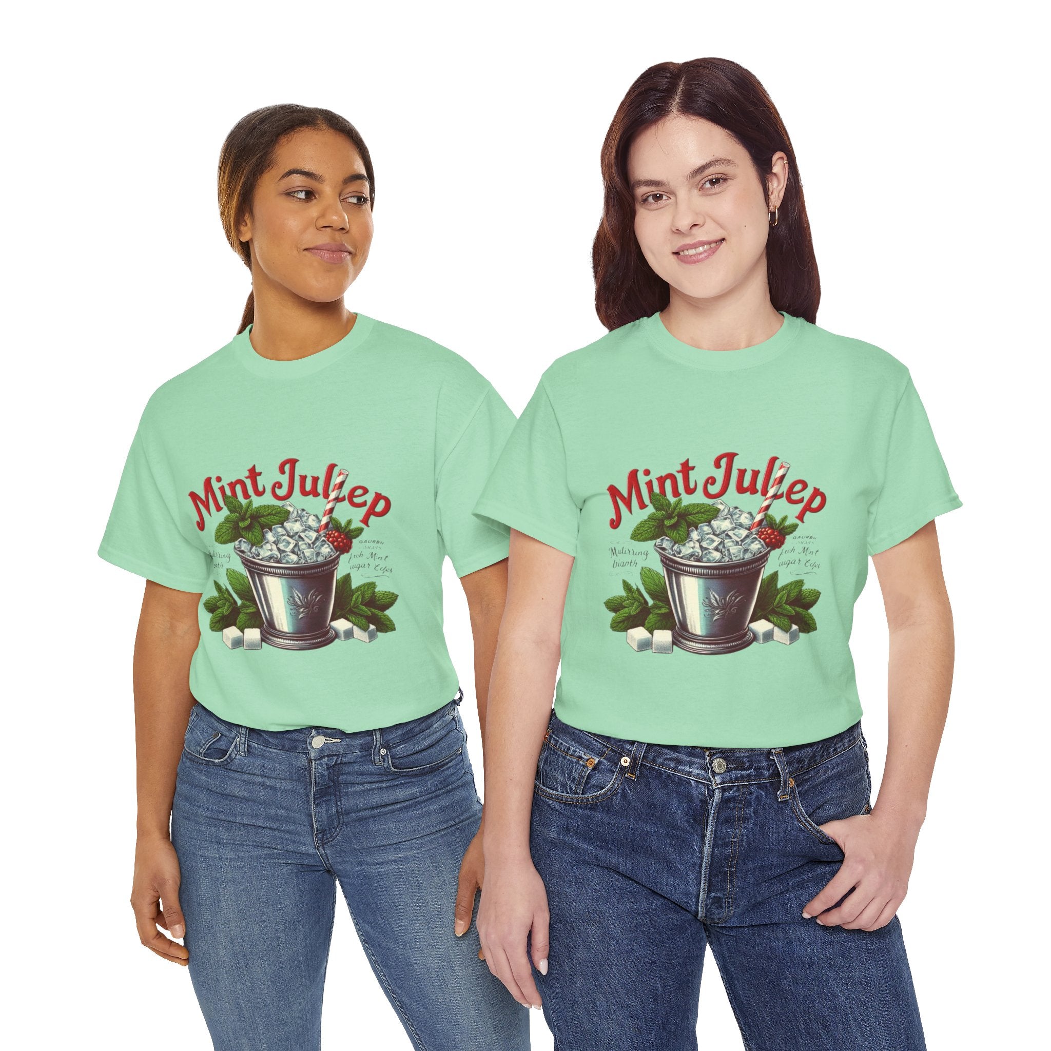 Mint Julep Cocktail Unisex Heavy Cotton Tee