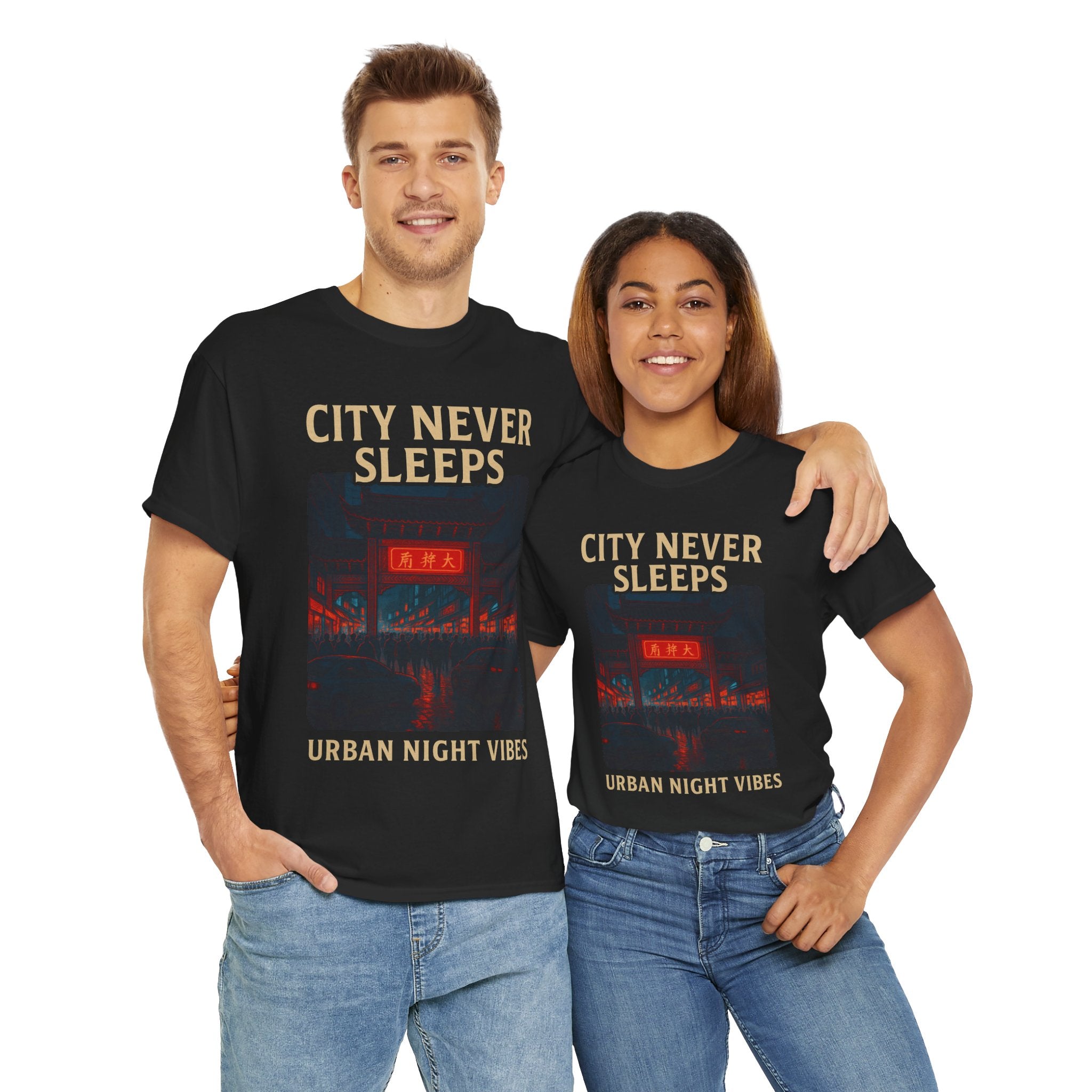 Urban City Night Vibes Unisex Heavy Cotton Tee