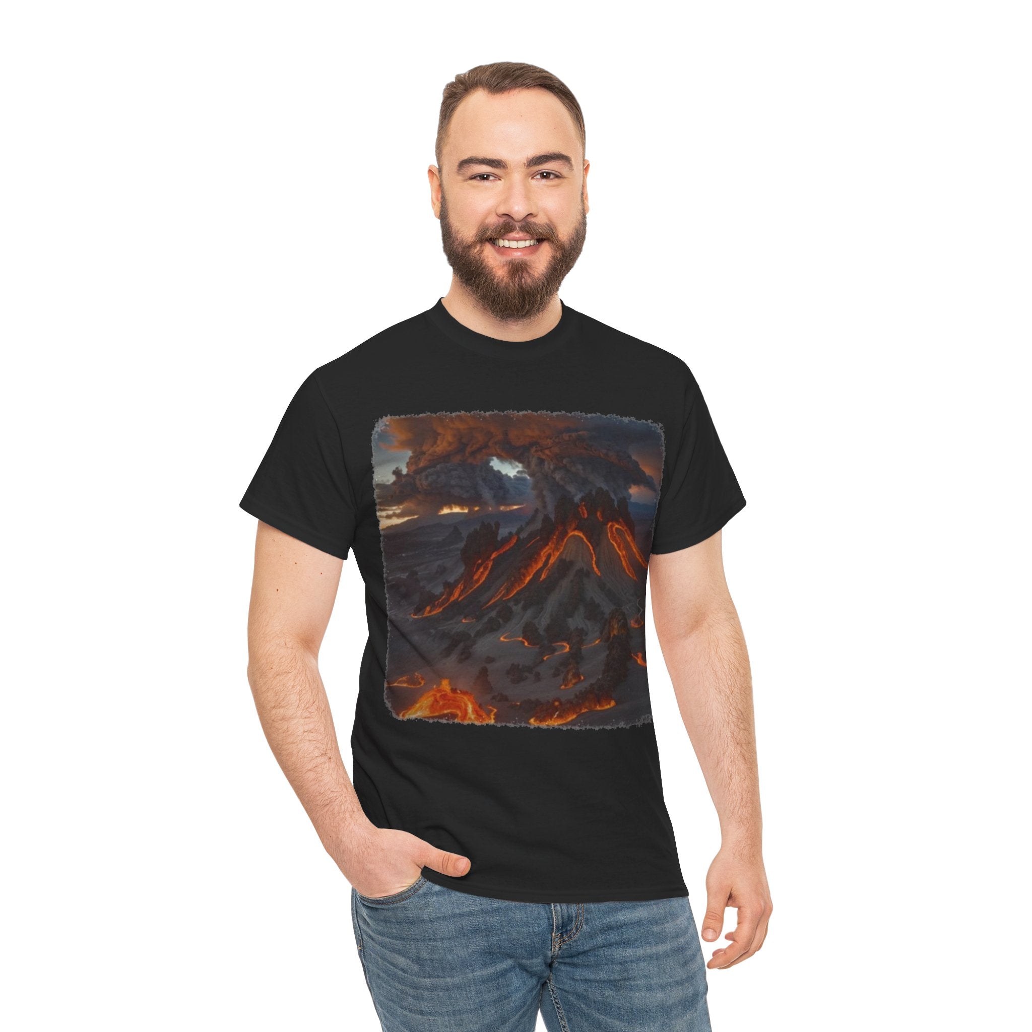 Volcanic Eruption Unisex Heavy Cotton Tee