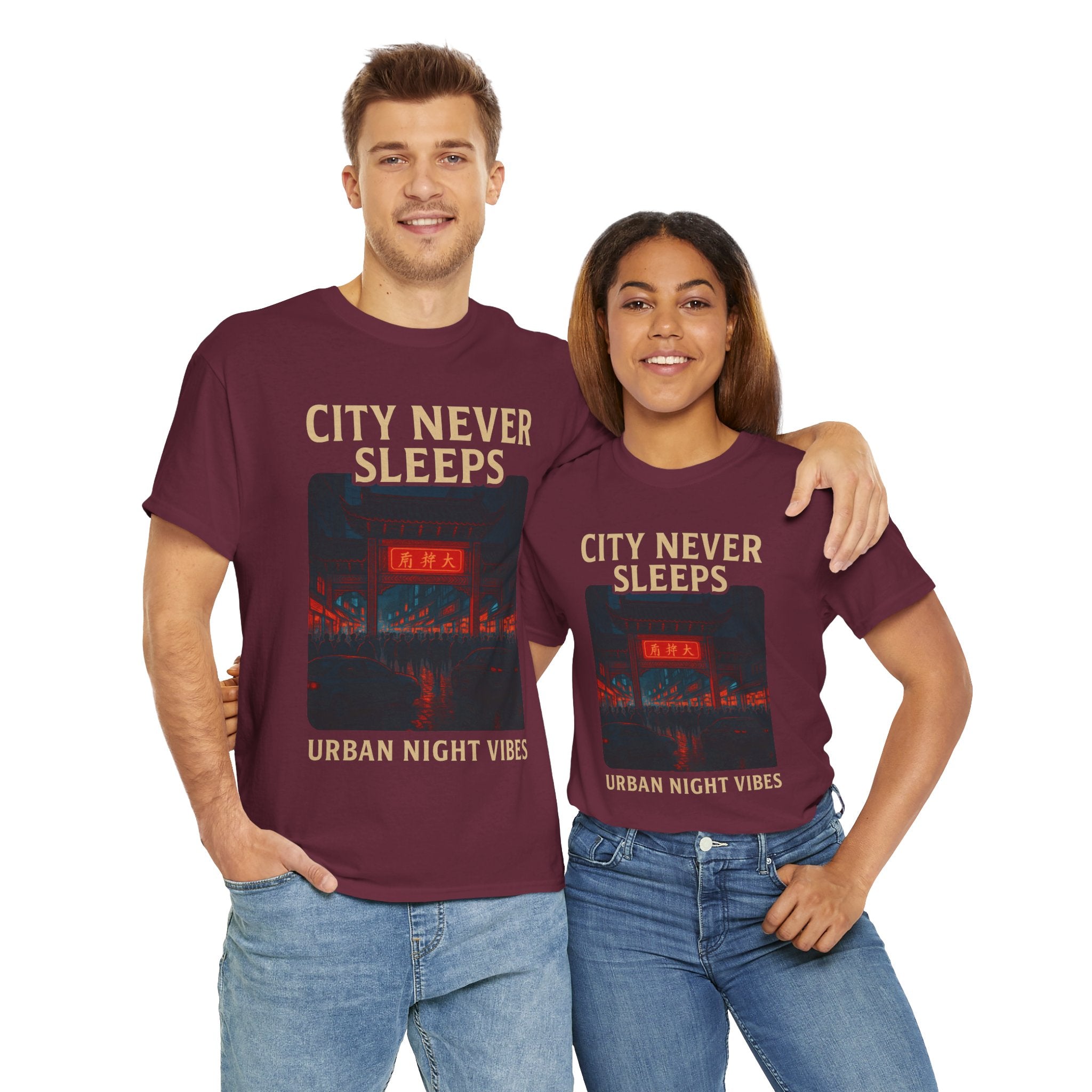 Urban City Night Vibes Unisex Heavy Cotton Tee