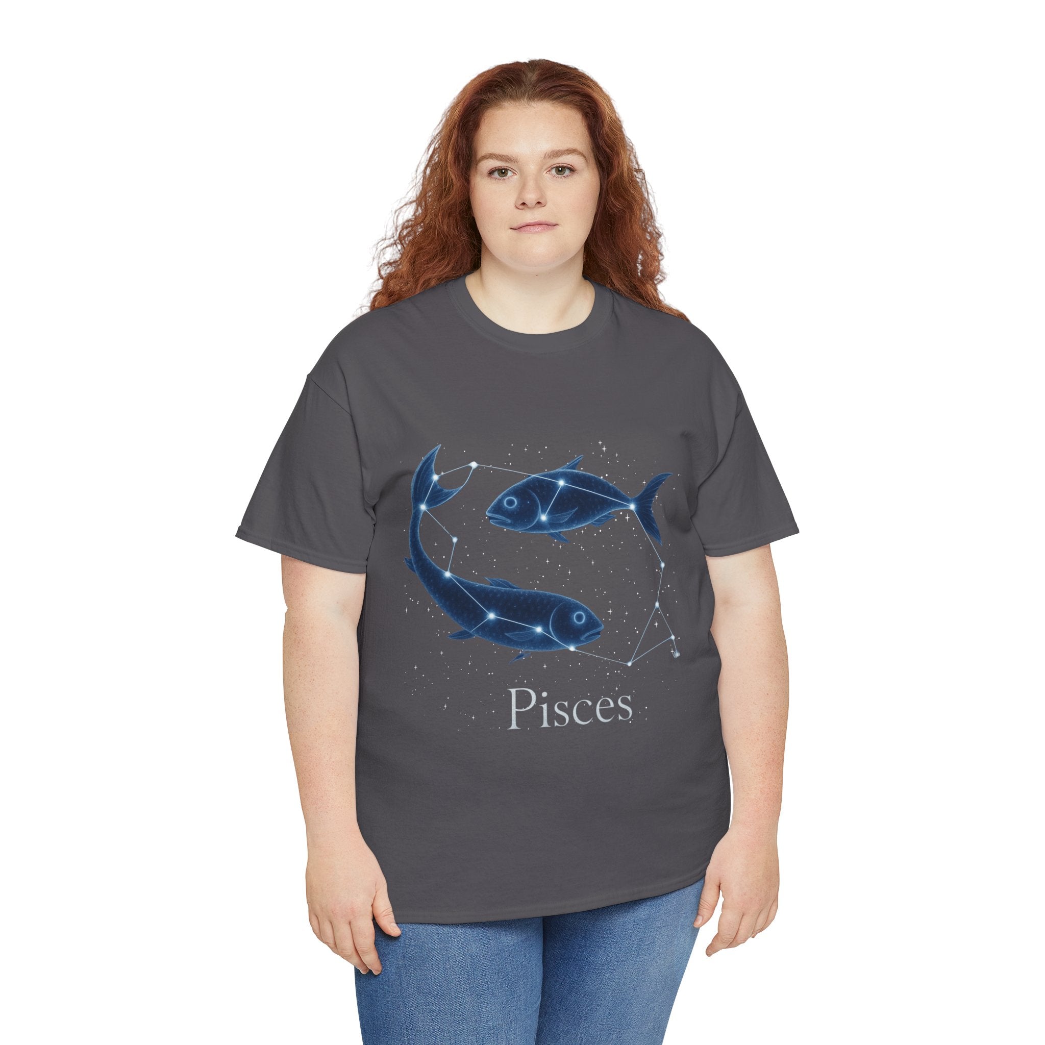 Pisces Zodiac Astrology Unisex Heavy Cotton Tee