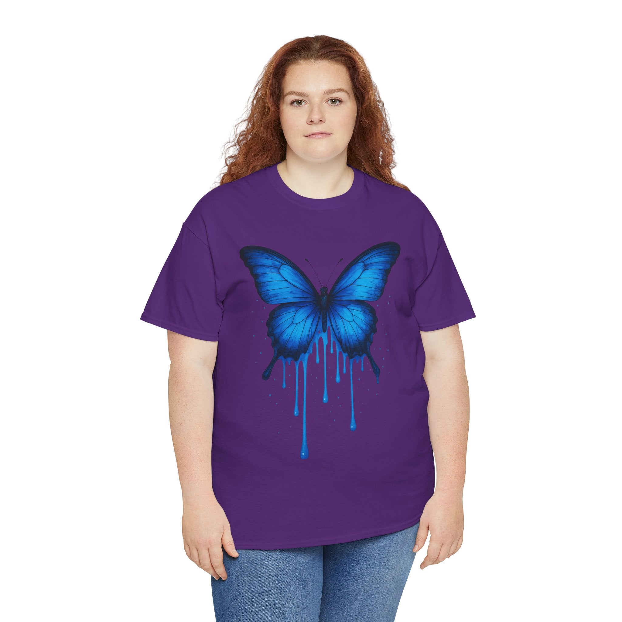 Blue Butterfly Art Unisex Heavy Cotton Tee