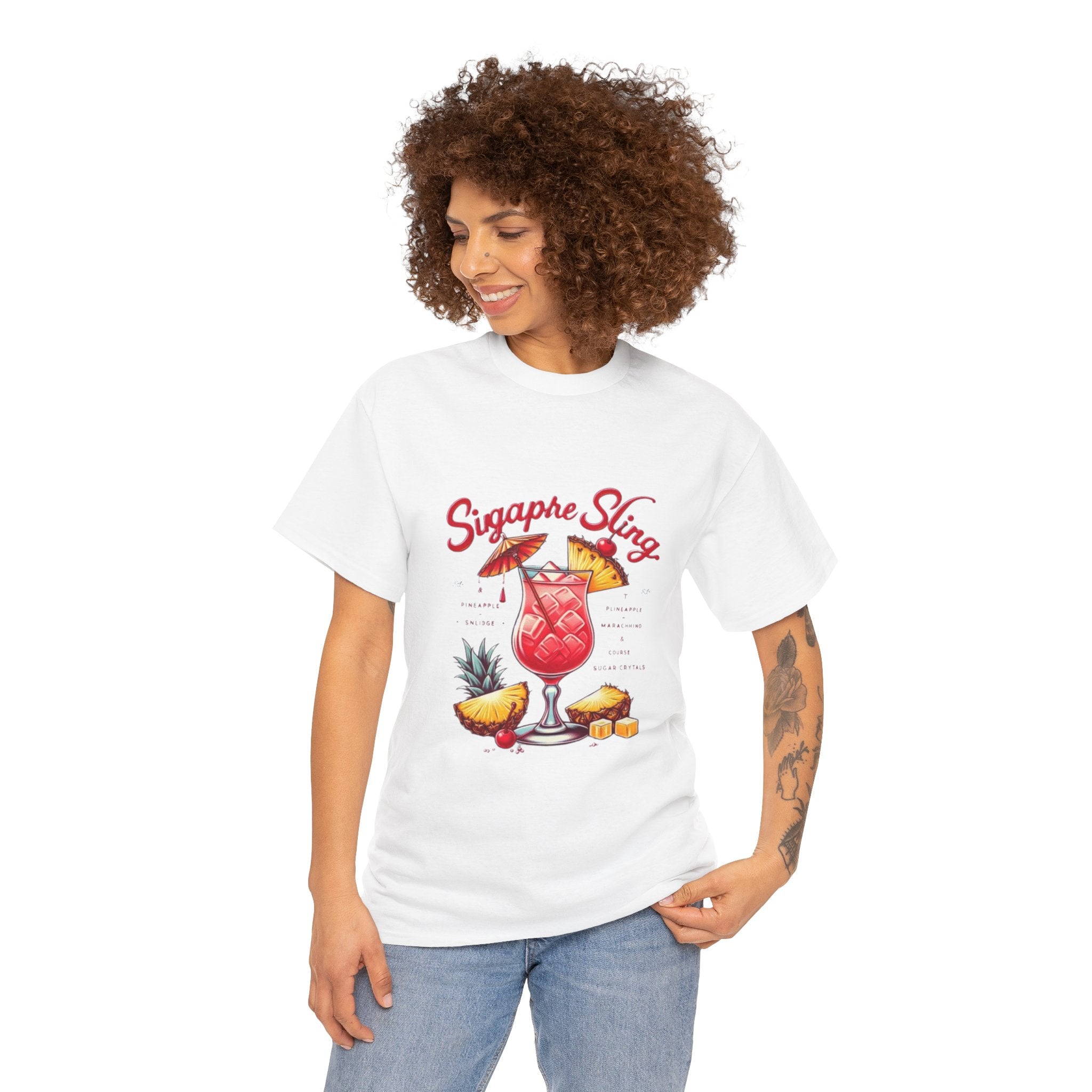 Sigapre Sling Cocktail Unisex Heavy Cotton Tee