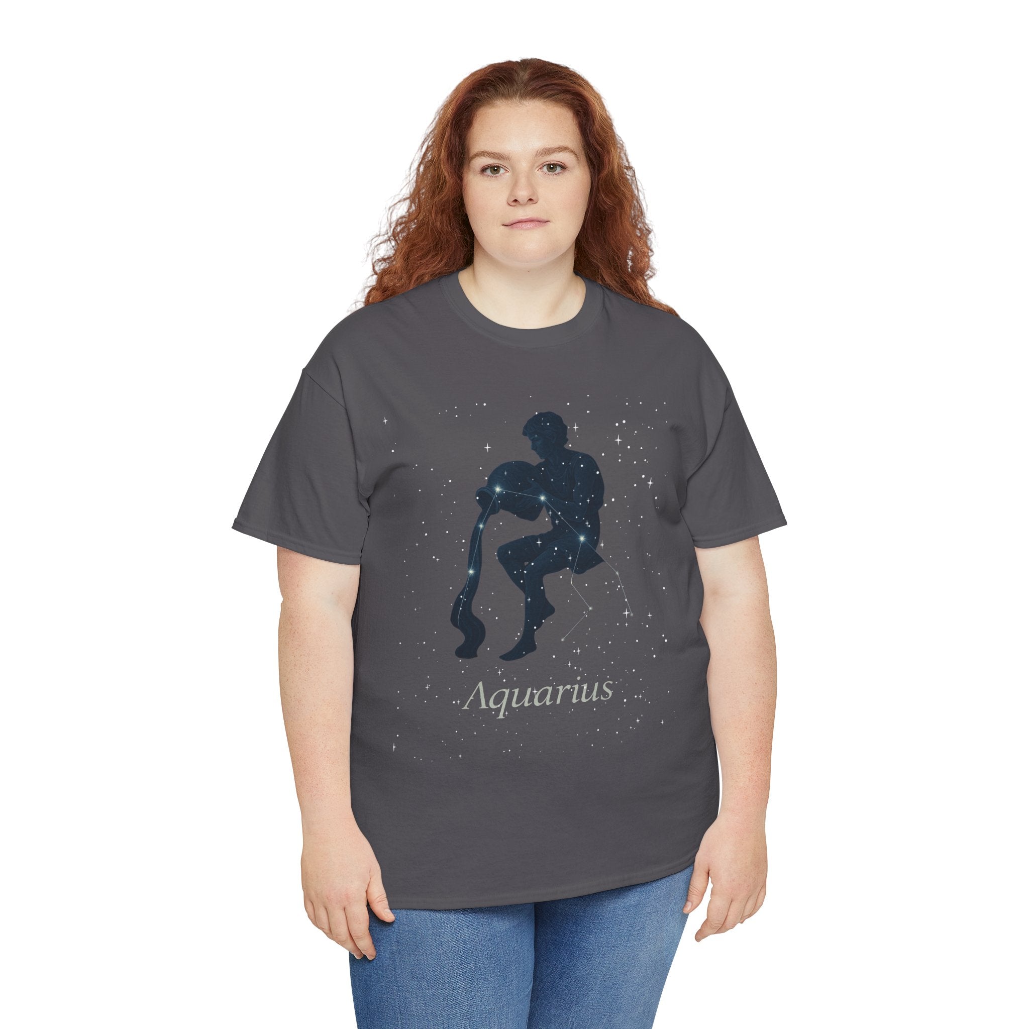 Aquarius Zodiac Astrology Unisex Heavy Cotton Tee