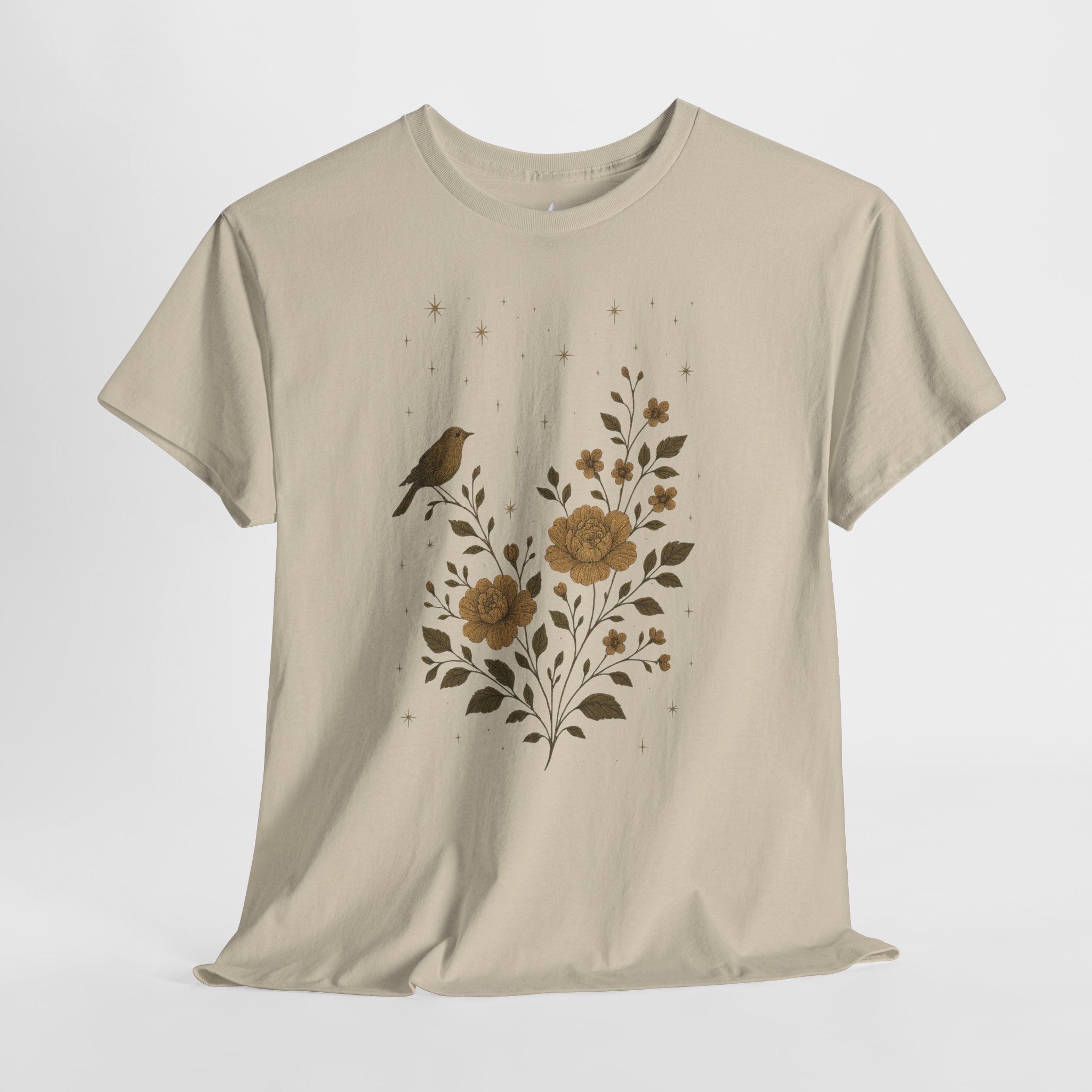 Floral Bird Vintage Aesthetic Unisex Heavy Cotton Tee