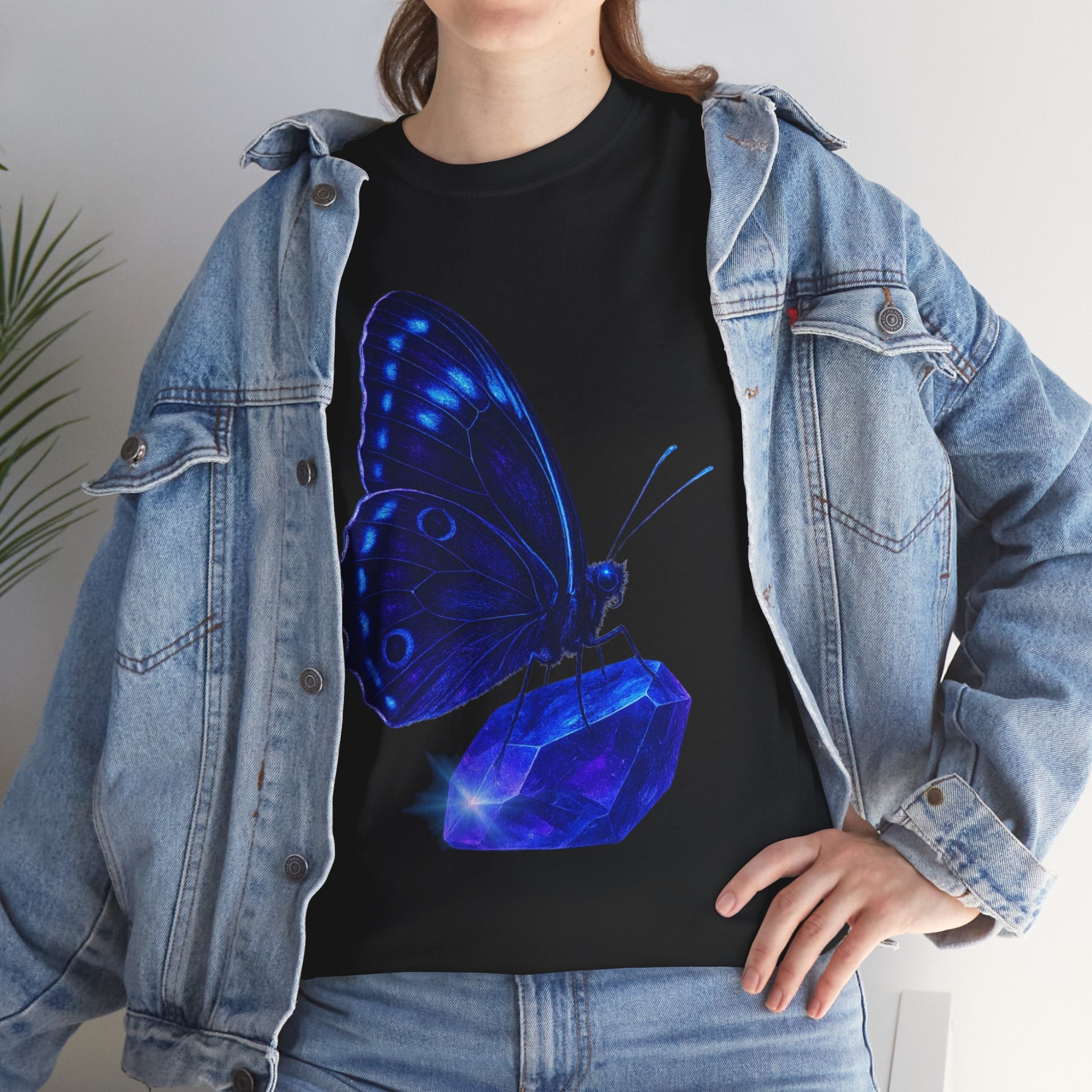 Blue Butterfly Graphic Heavy Cotton Tee