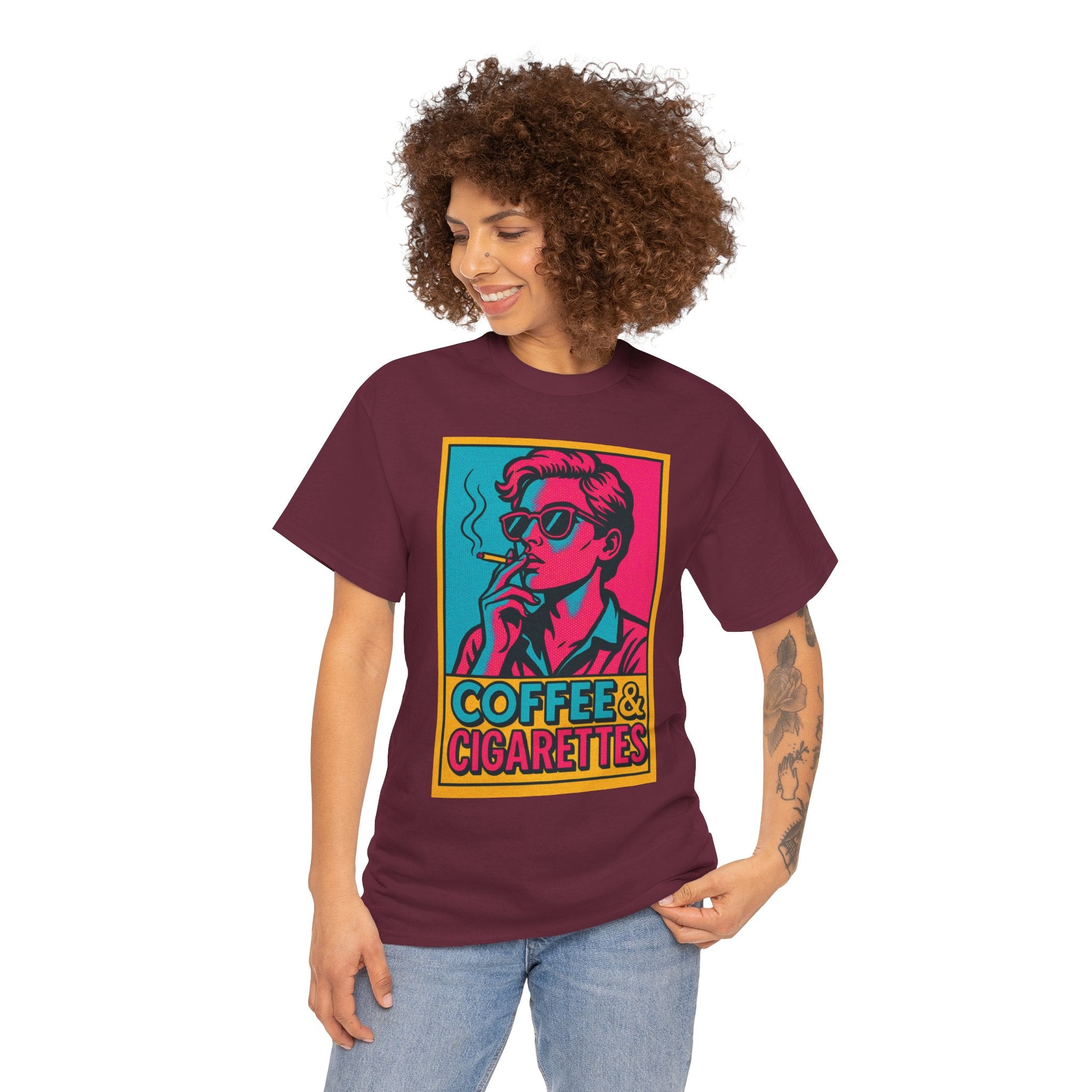 Coffee & Cigarettes Vintage Unisex Heavy Cotton Tee