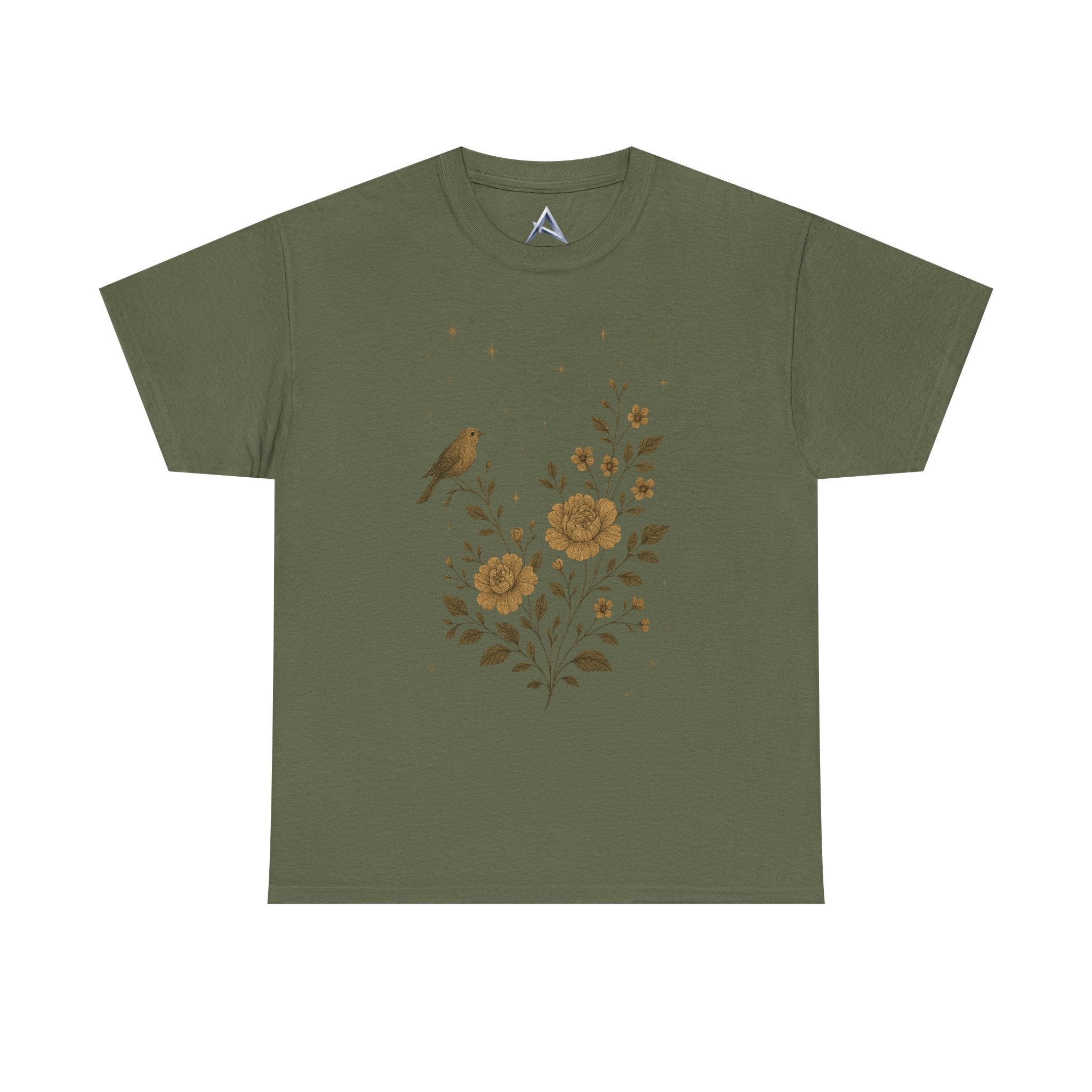 Floral Bird Vintage Aesthetic Unisex Heavy Cotton Tee