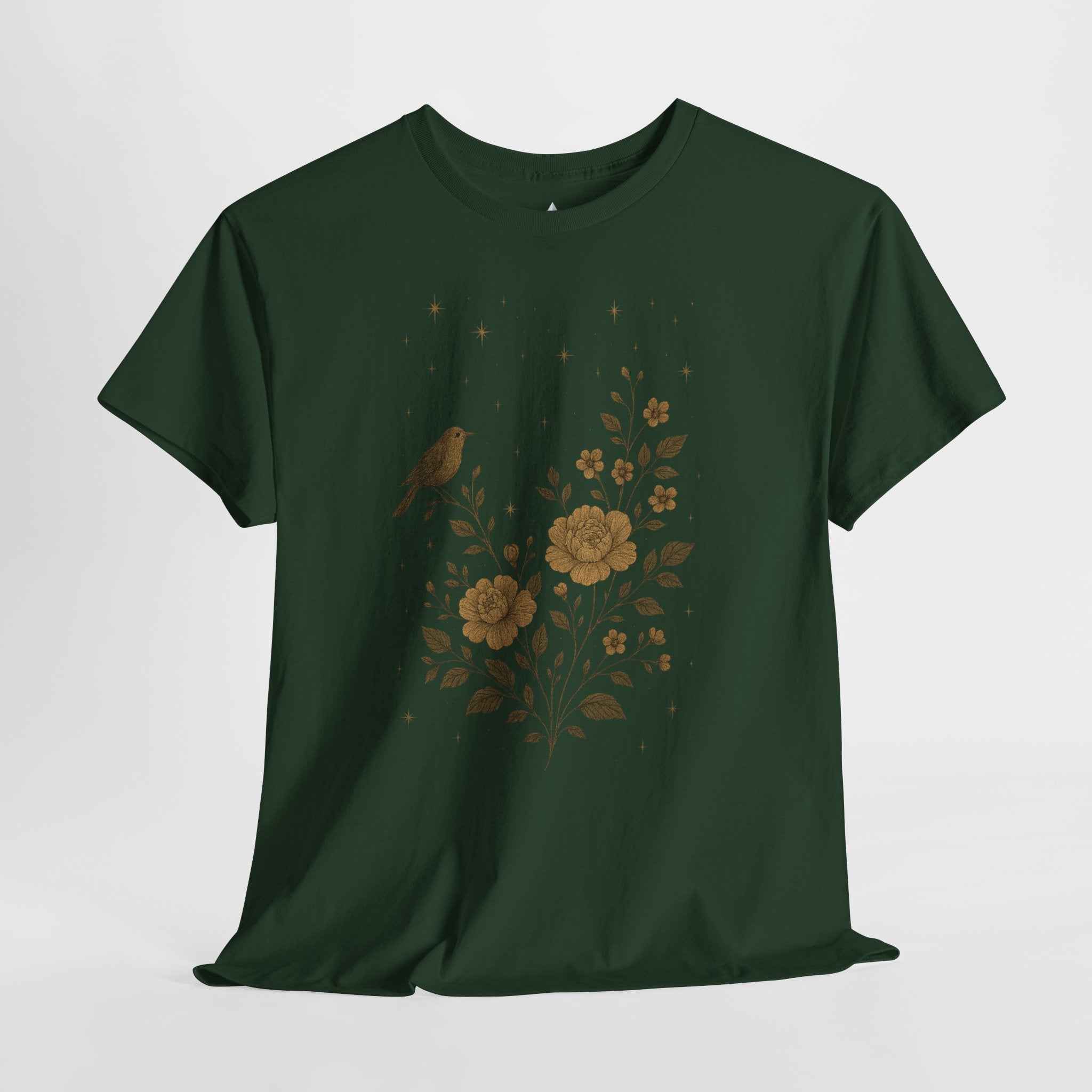 Floral Bird Vintage Aesthetic Unisex Heavy Cotton Tee