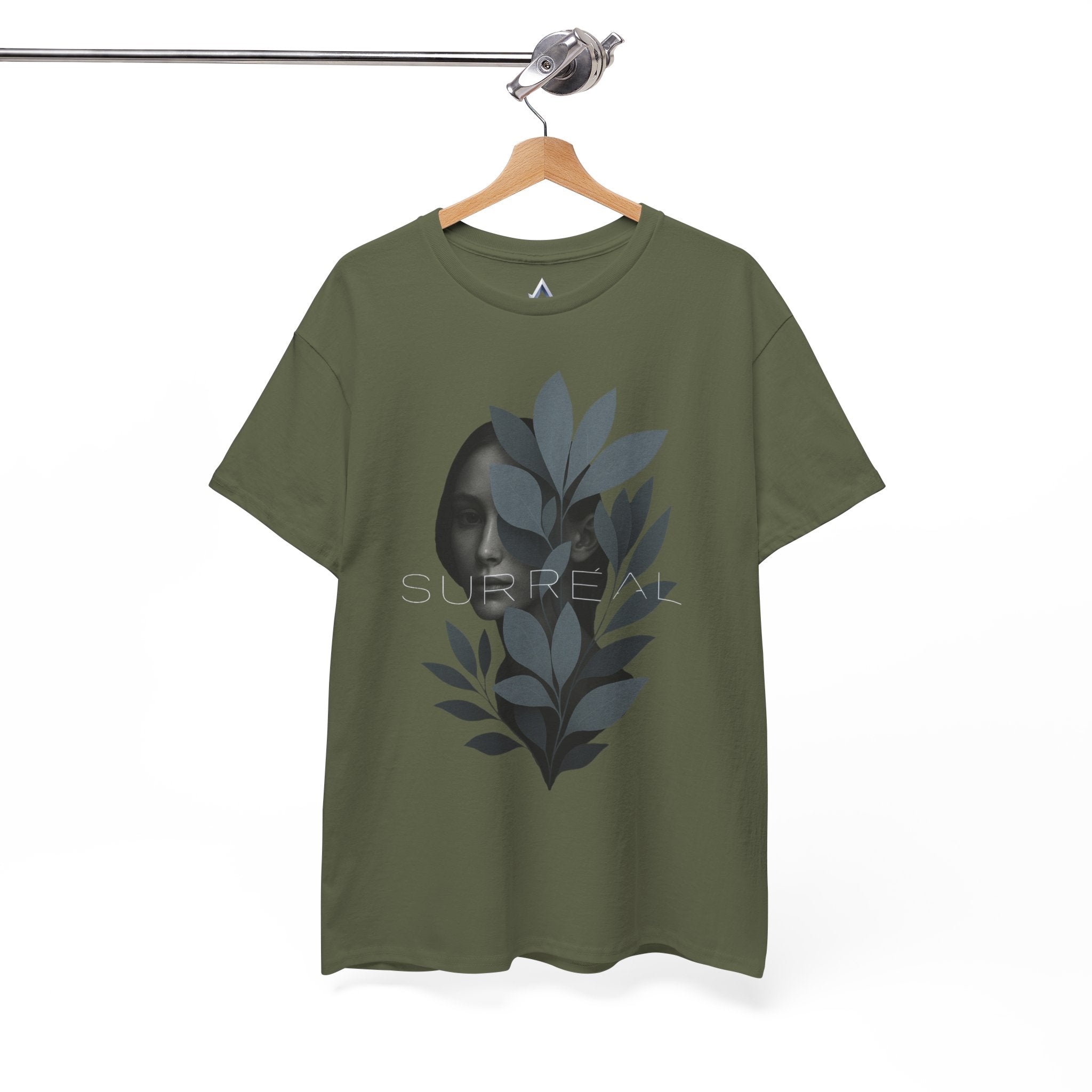 Surreal Leafy Face Heavy Cotton Tee