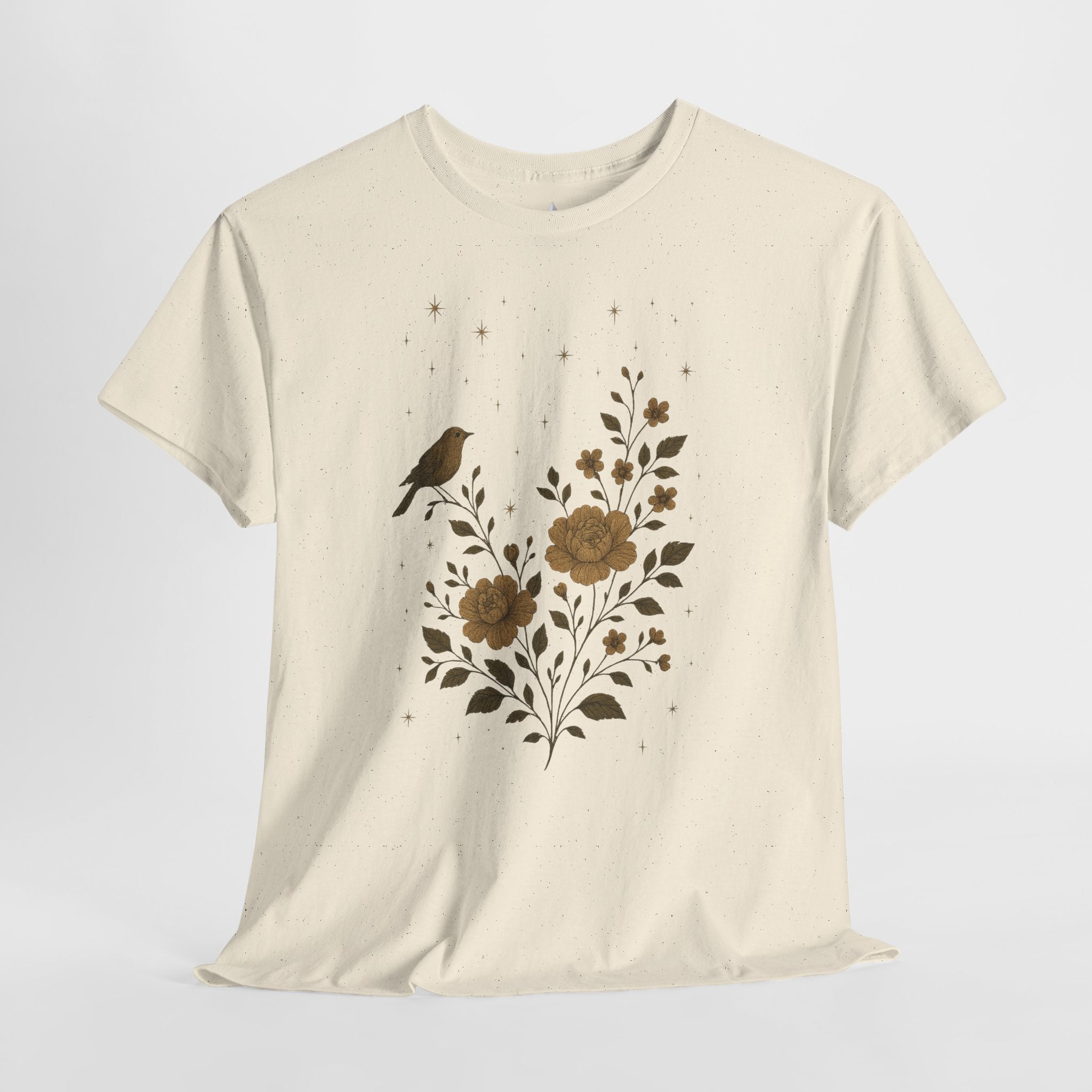 Floral Bird Vintage Aesthetic Unisex Heavy Cotton Tee