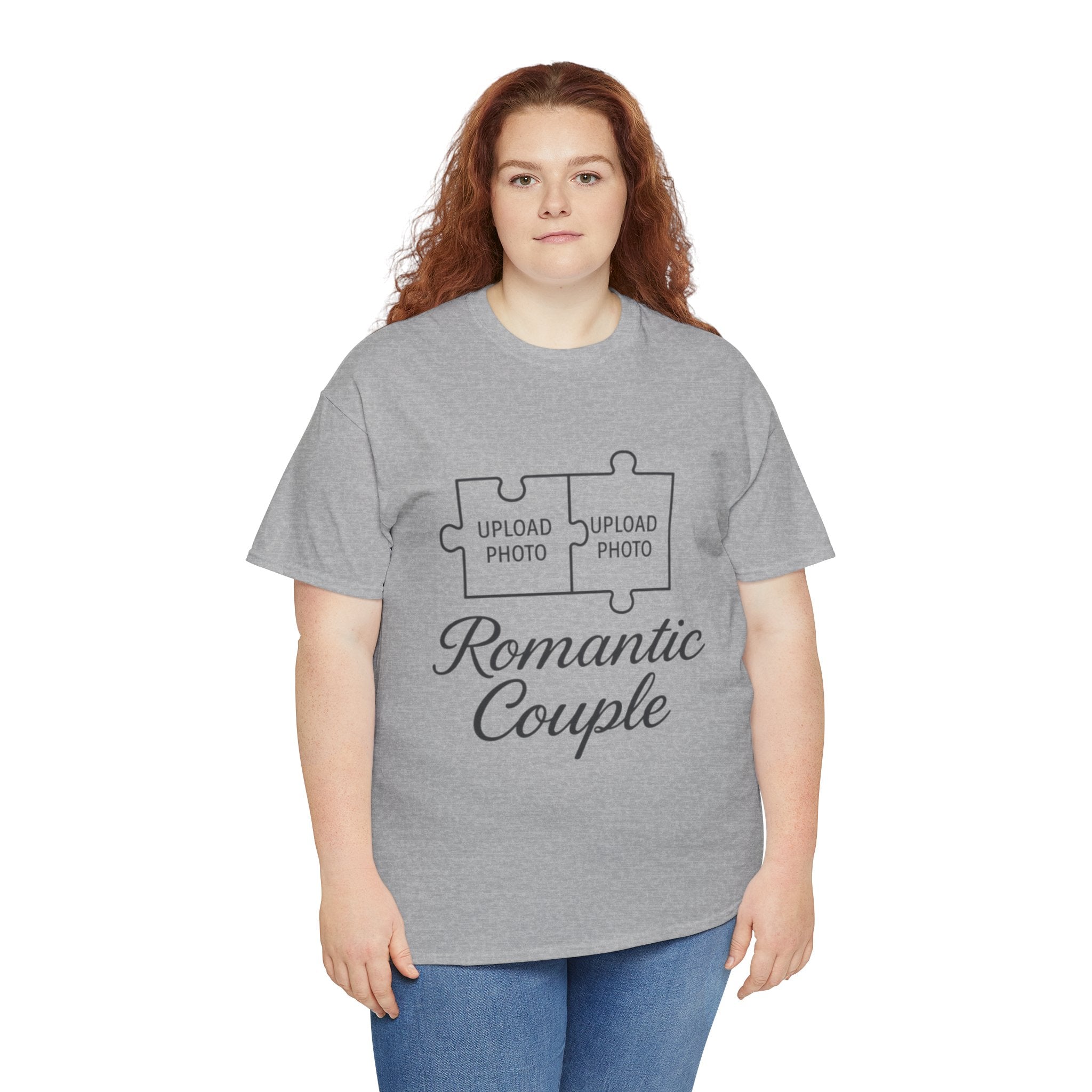 Romantic Couple Puzzle Custom Heavy Cotton Tee
