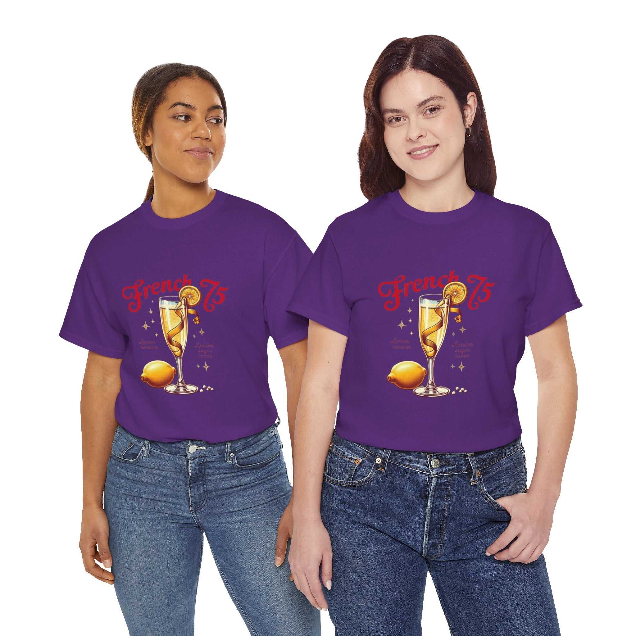 French 75 Cocktail Unisex Heavy Cotton Tee