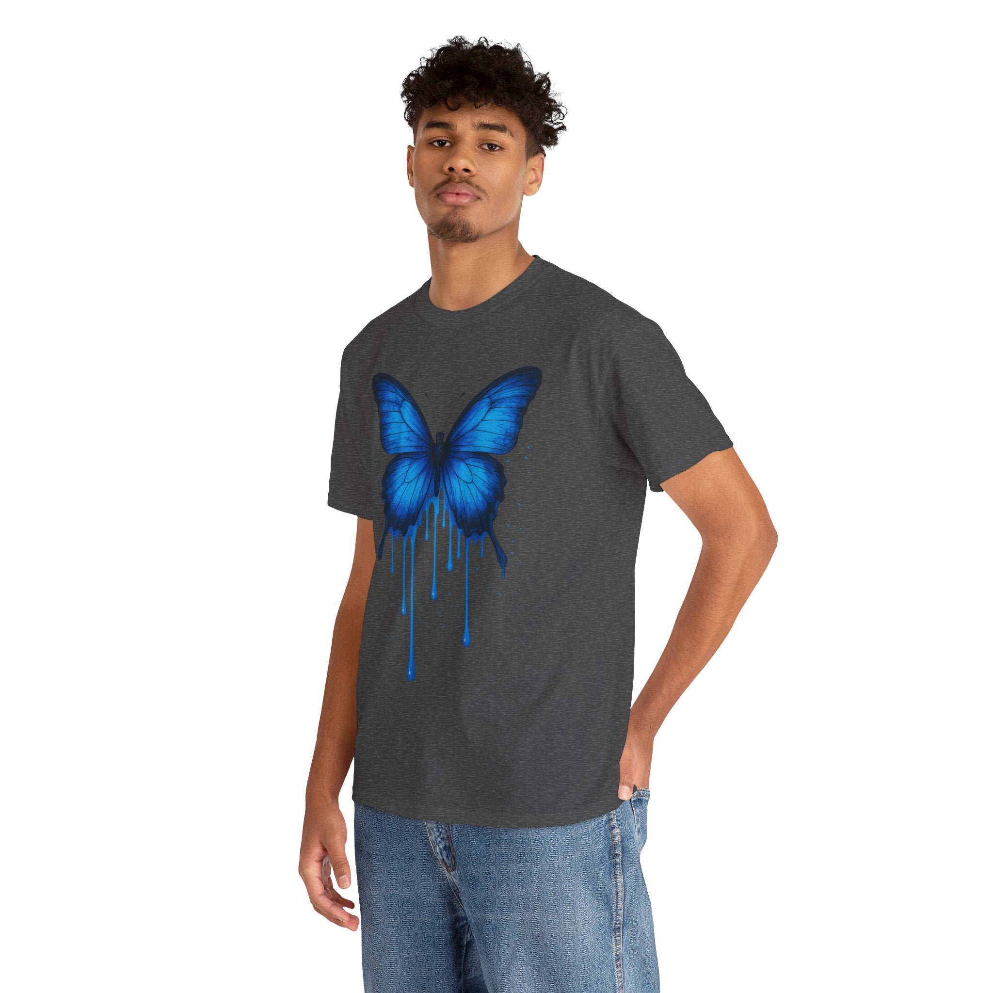 Blue Butterfly Art Unisex Heavy Cotton Tee