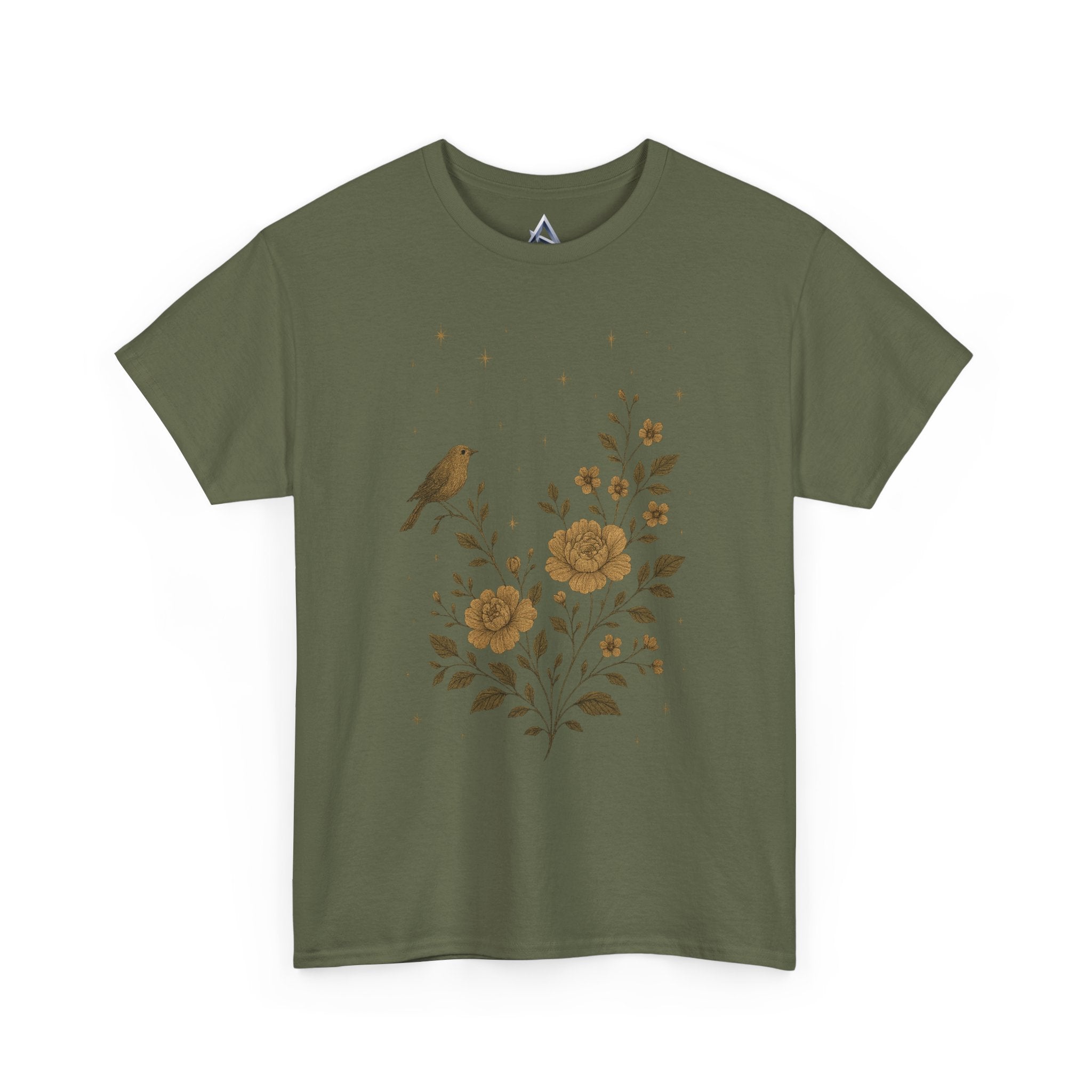 Floral Bird Vintage Aesthetic Unisex Heavy Cotton Tee