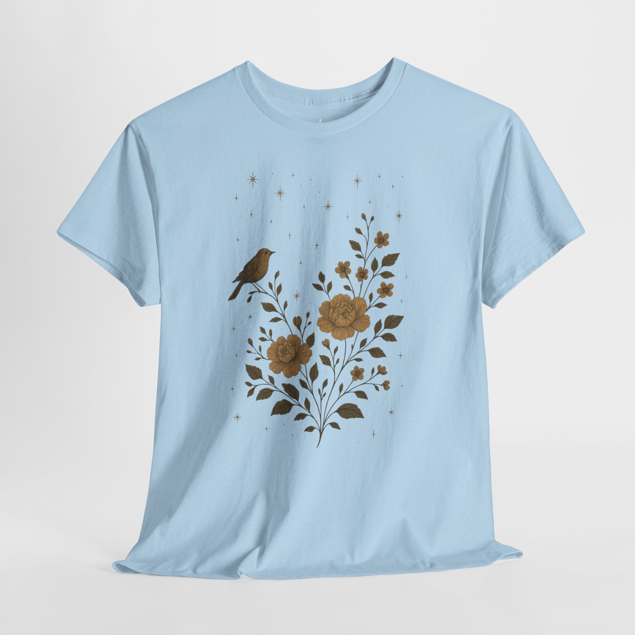Floral Bird Vintage Aesthetic Unisex Heavy Cotton Tee