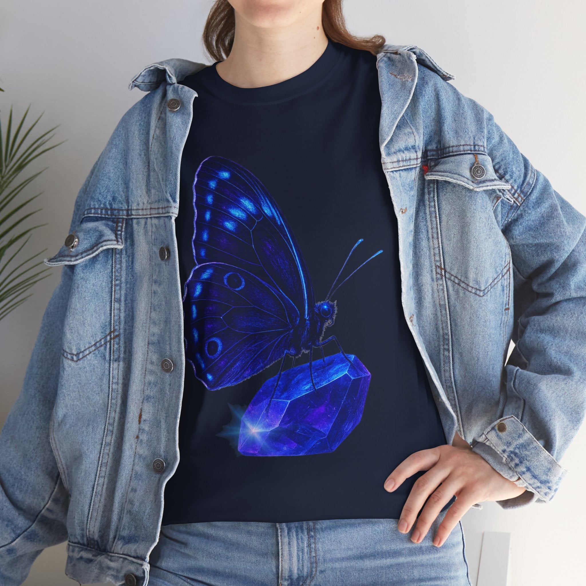 Blue Butterfly Graphic Heavy Cotton Tee