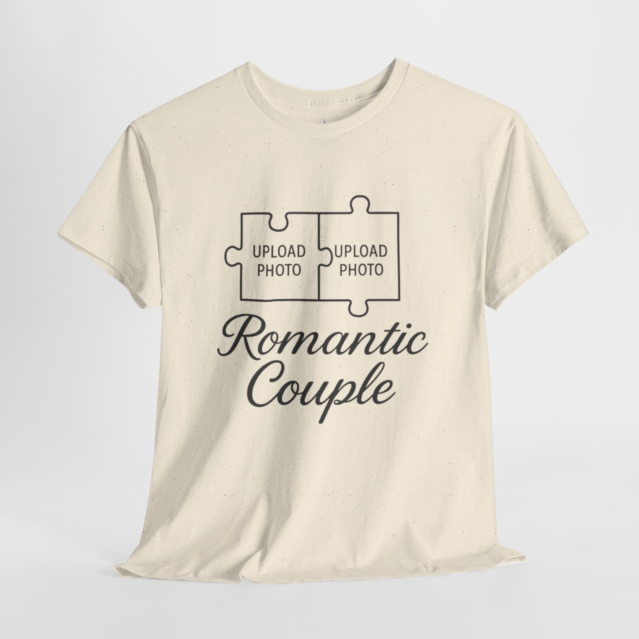 Romantic Couple Puzzle Custom Heavy Cotton Tee