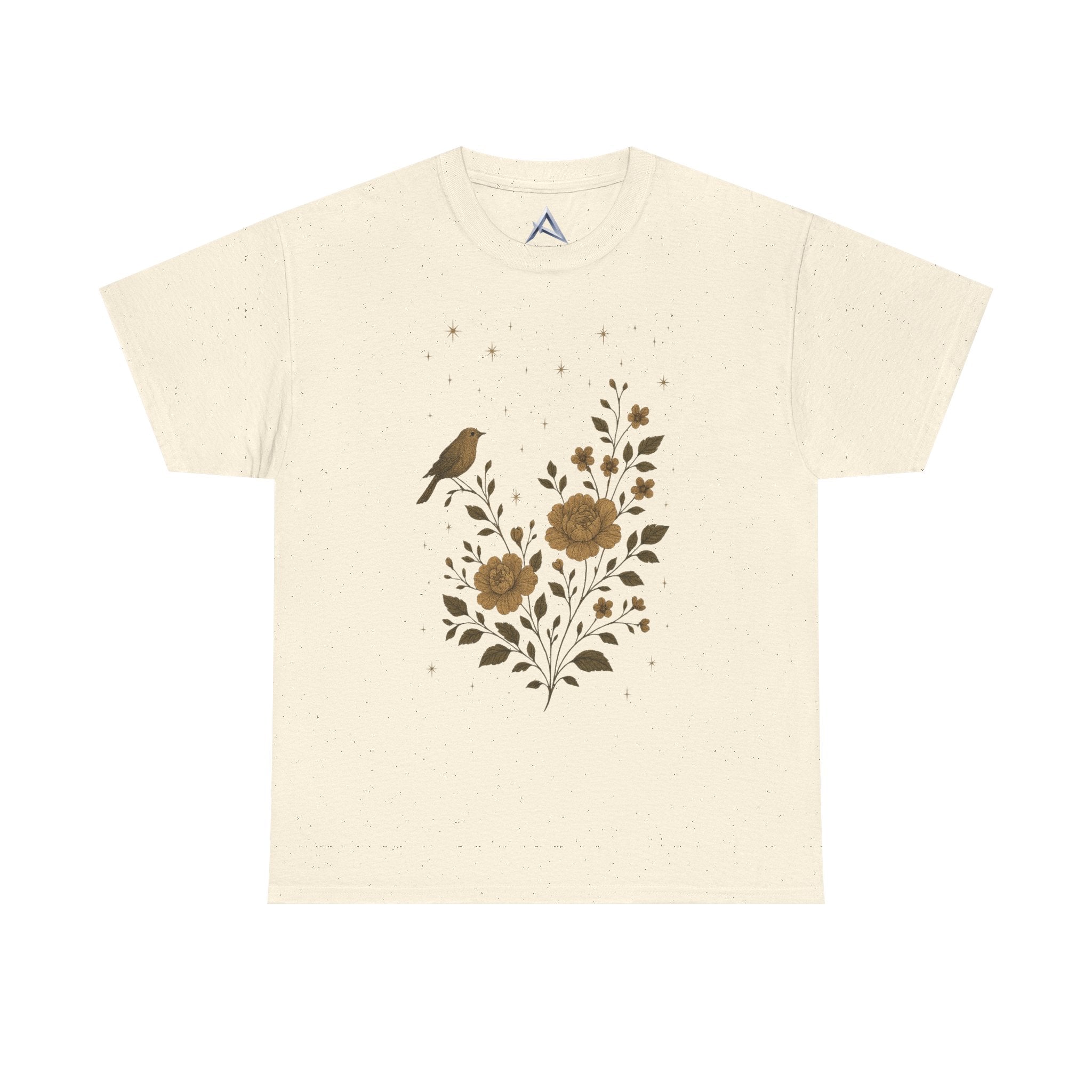Floral Bird Vintage Aesthetic Unisex Heavy Cotton Tee