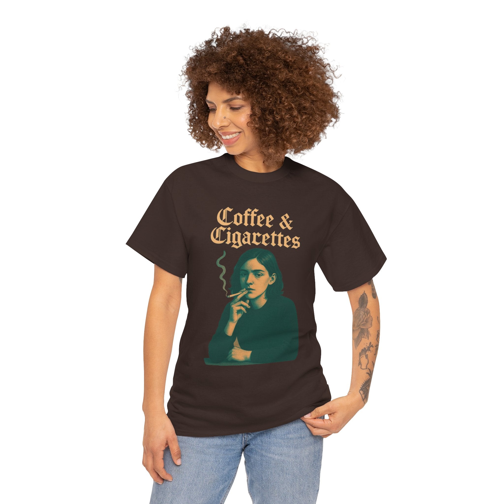 Chic Coffee & Cigarettes Heavy Cotton Tee