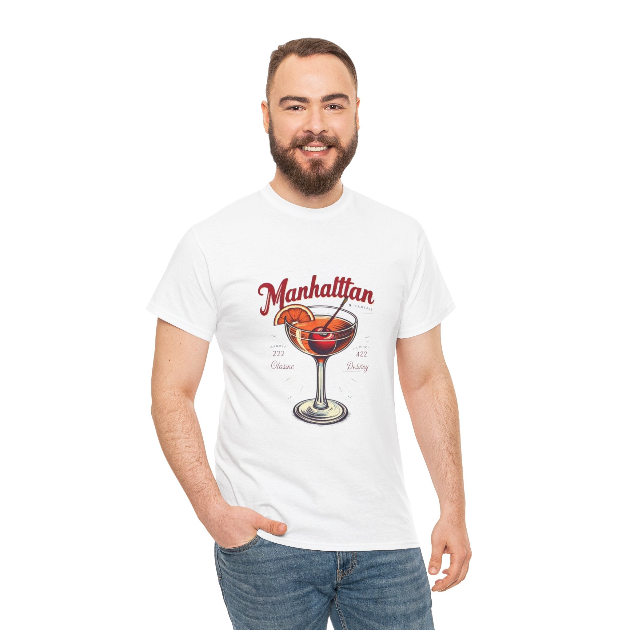 Manhattan Cocktail Unisex Heavy Cotton Tee