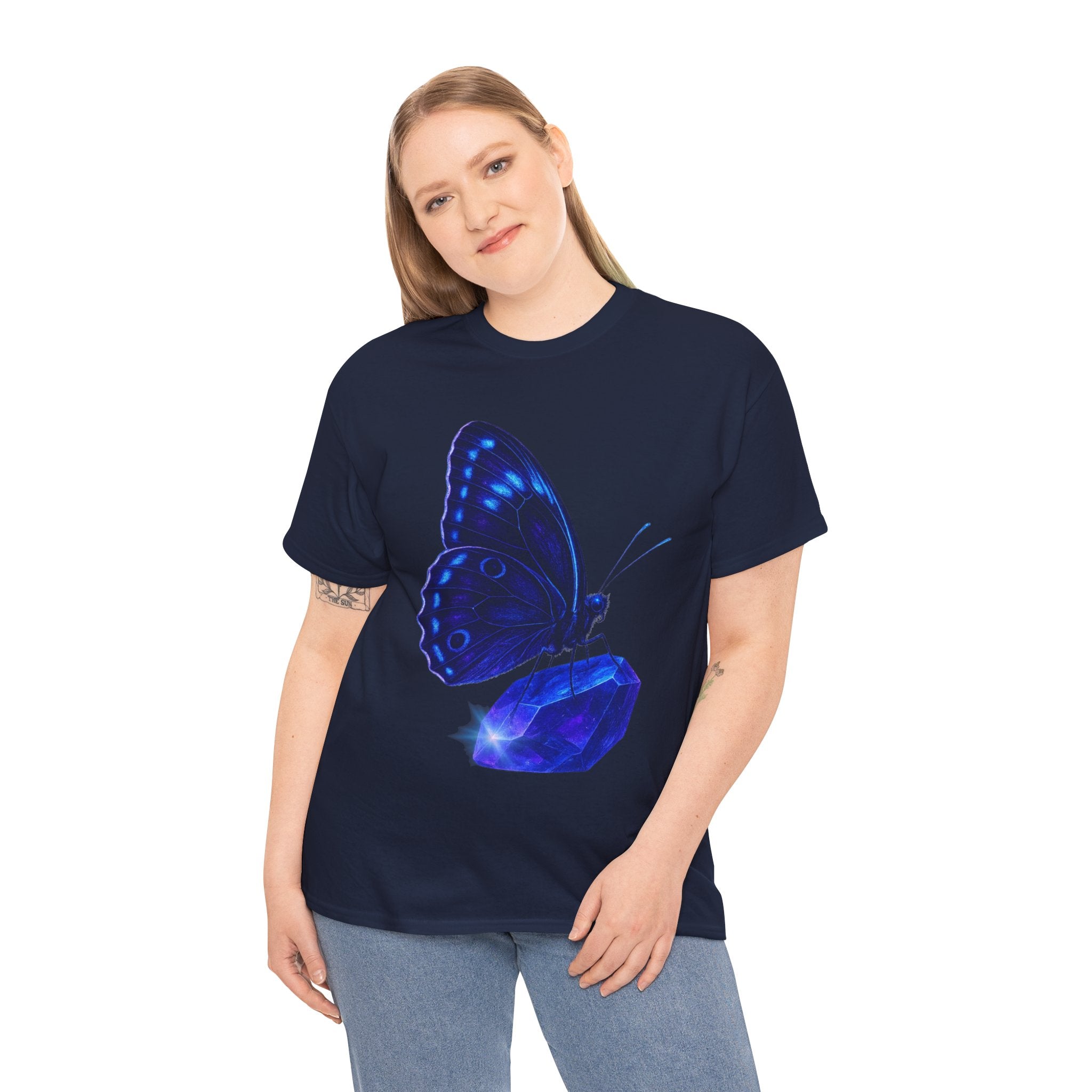Blue Butterfly Graphic Heavy Cotton Tee