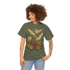 Floral Crane Unisex Heavy Cotton Tee