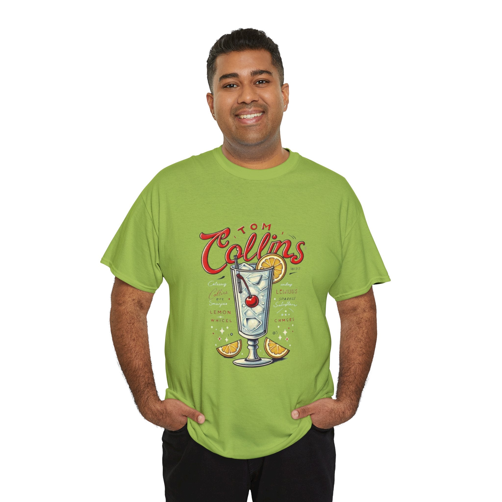 Tom Collins Cocktail Unisex Heavy Cotton Tee