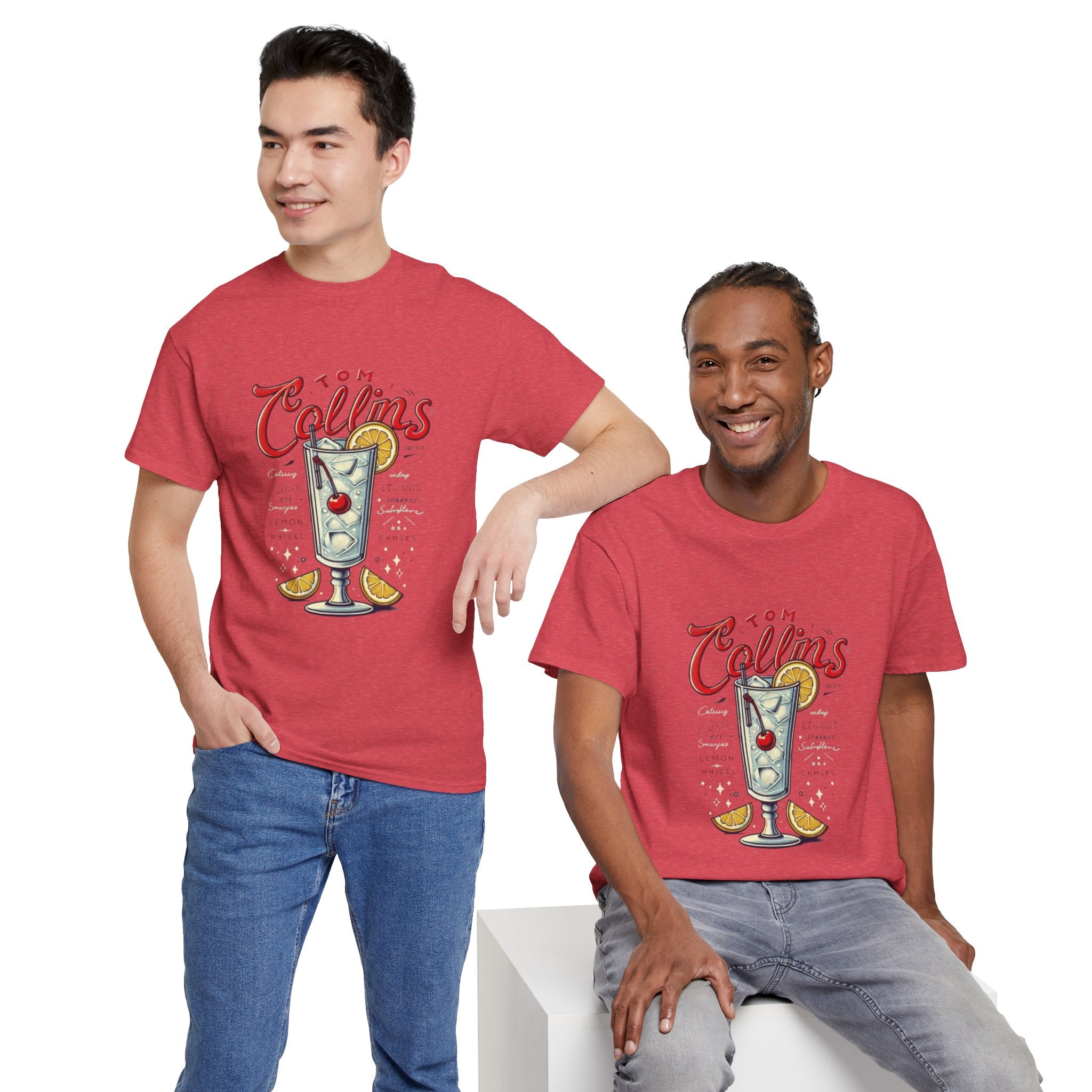 Tom Collins Cocktail Unisex Heavy Cotton Tee