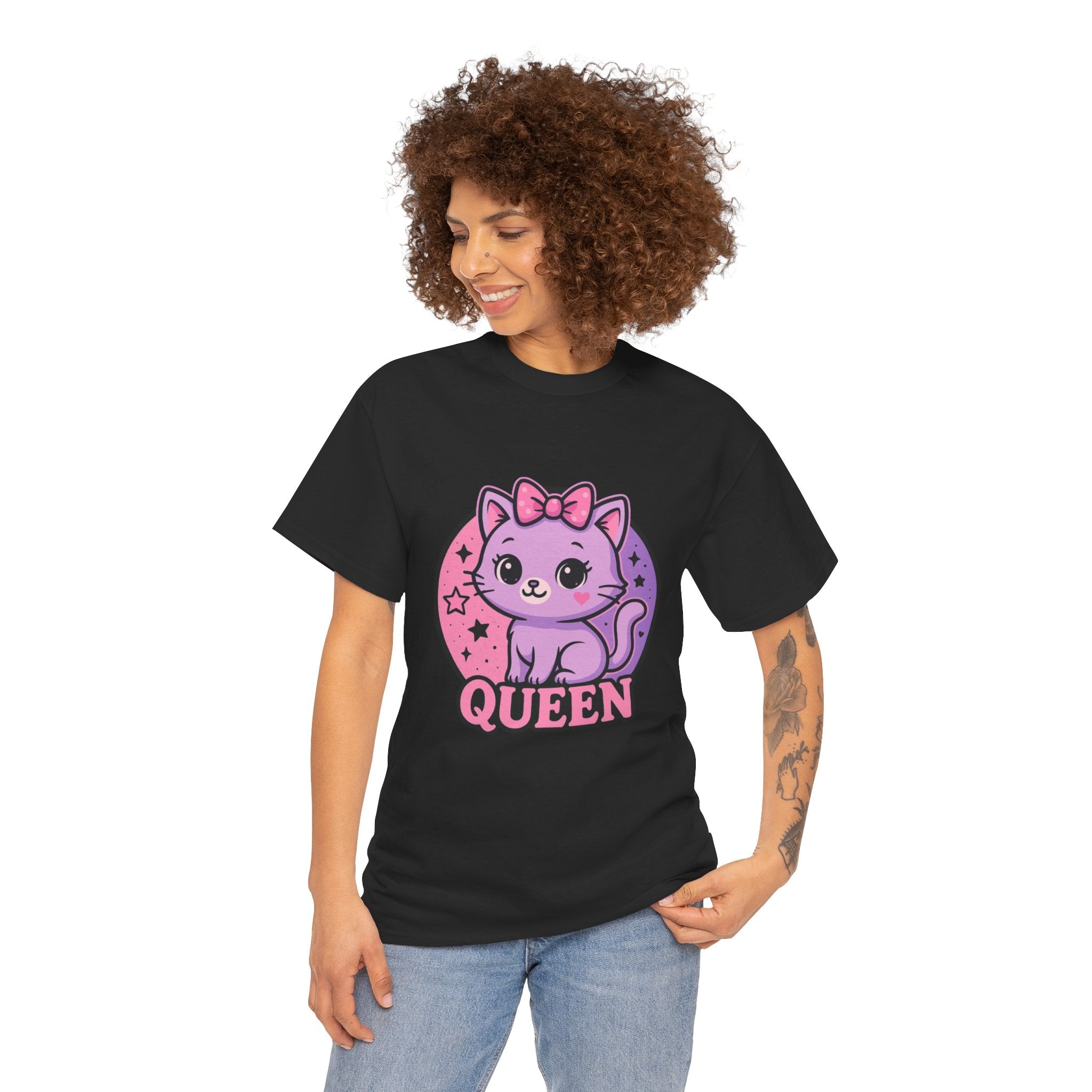 Cute Cat Queen Unisex Heavy Cotton Tee