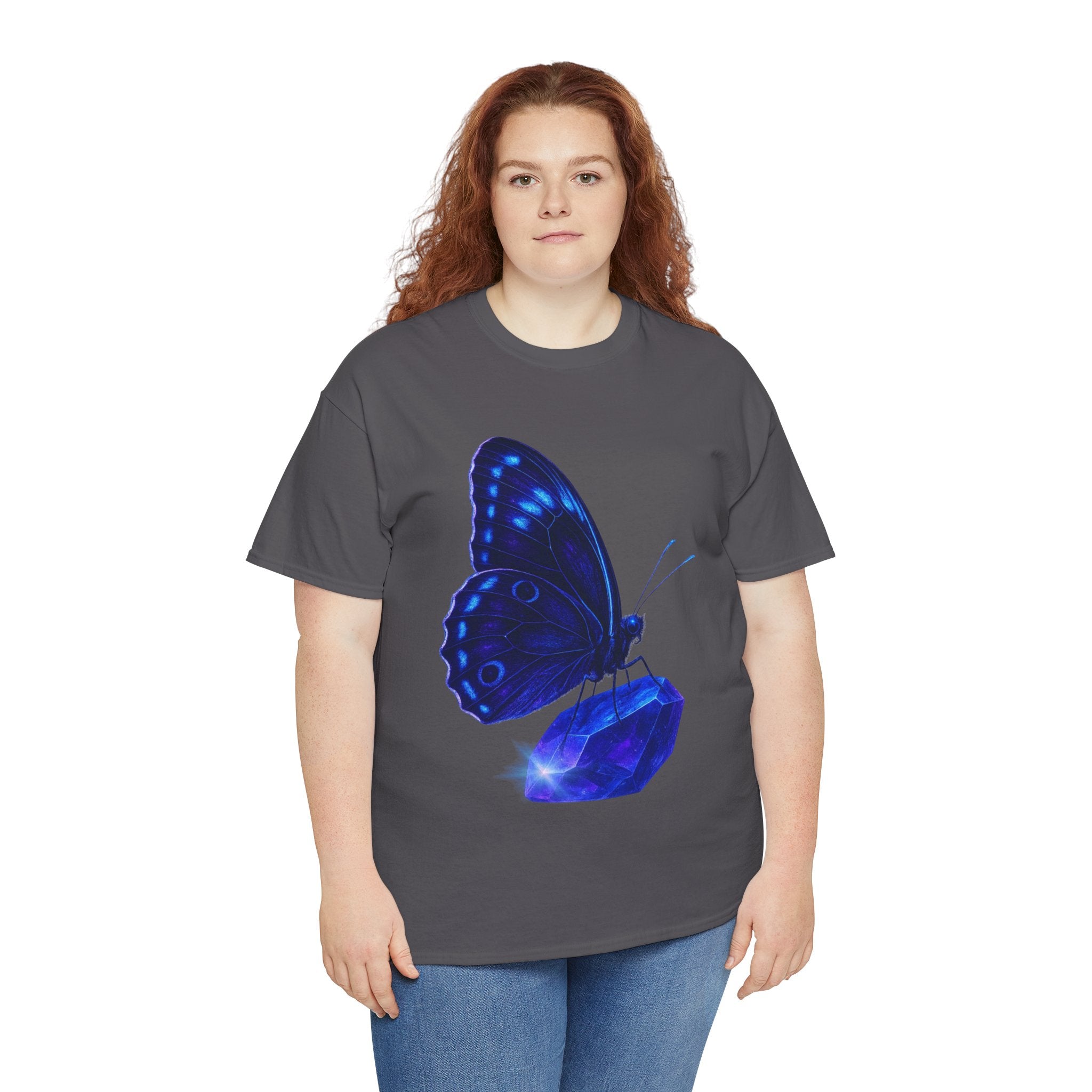 Blue Butterfly Graphic Heavy Cotton Tee