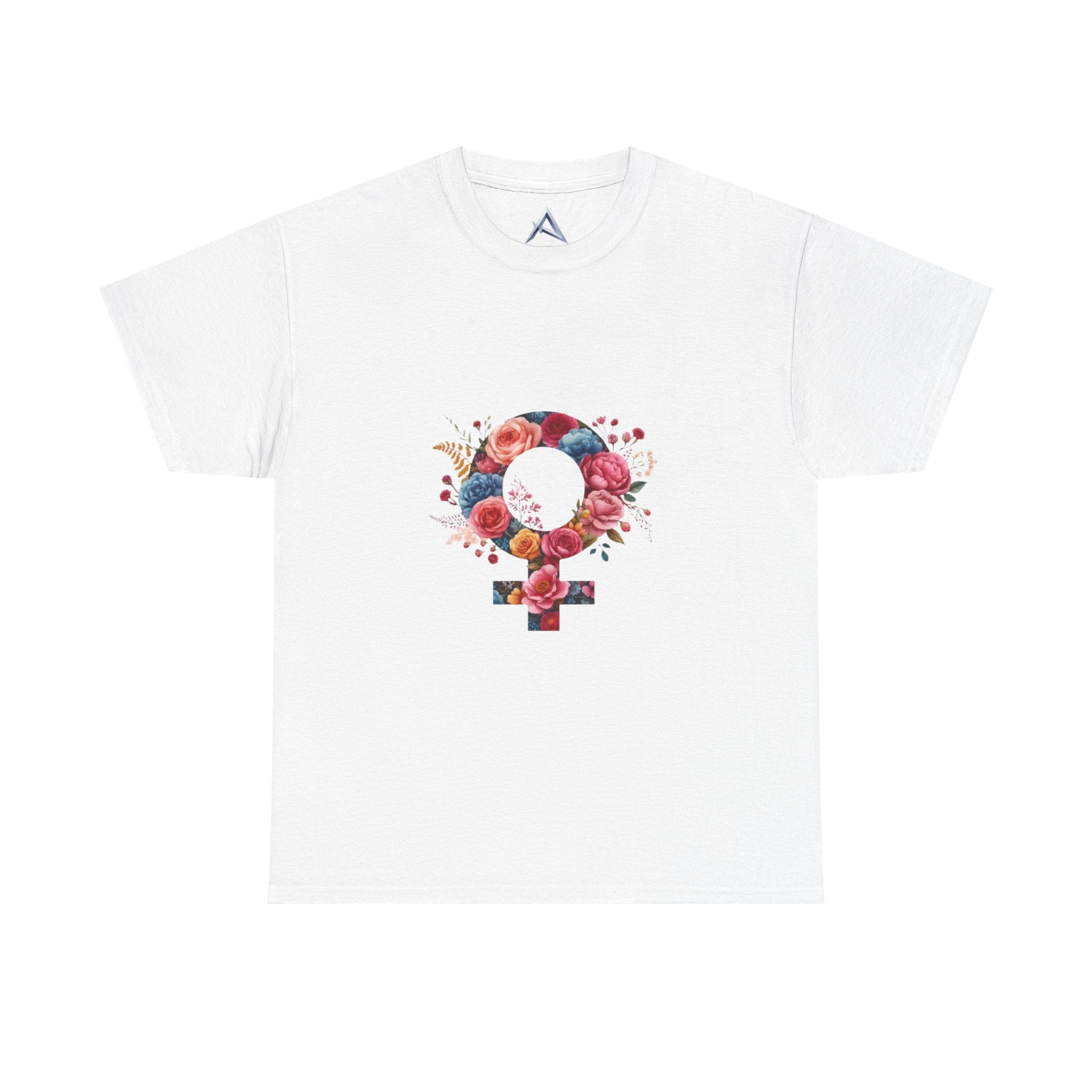 Floral Feminist Empowering Statement Heavy Cotton Custom Tee