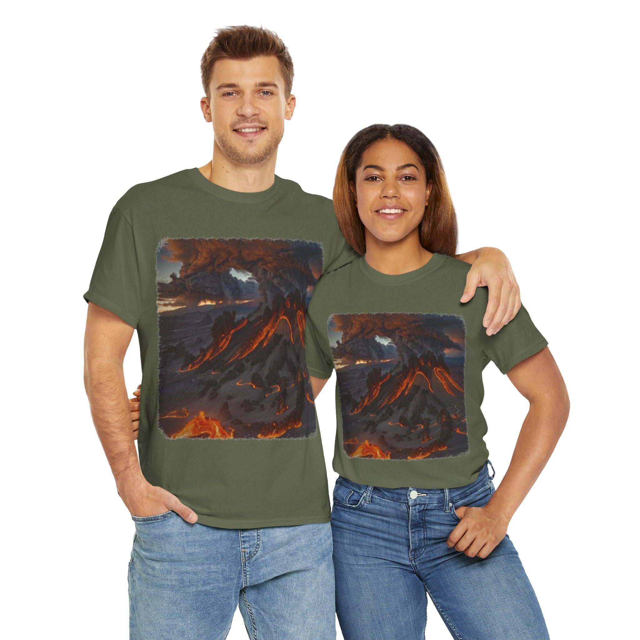Volcanic Eruption Unisex Heavy Cotton Tee