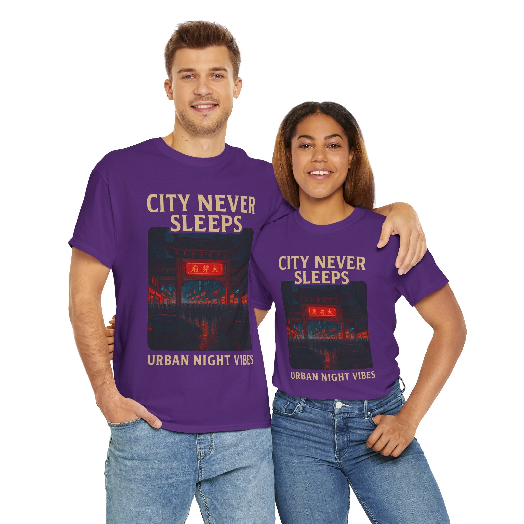 Urban City Night Vibes Unisex Heavy Cotton Tee