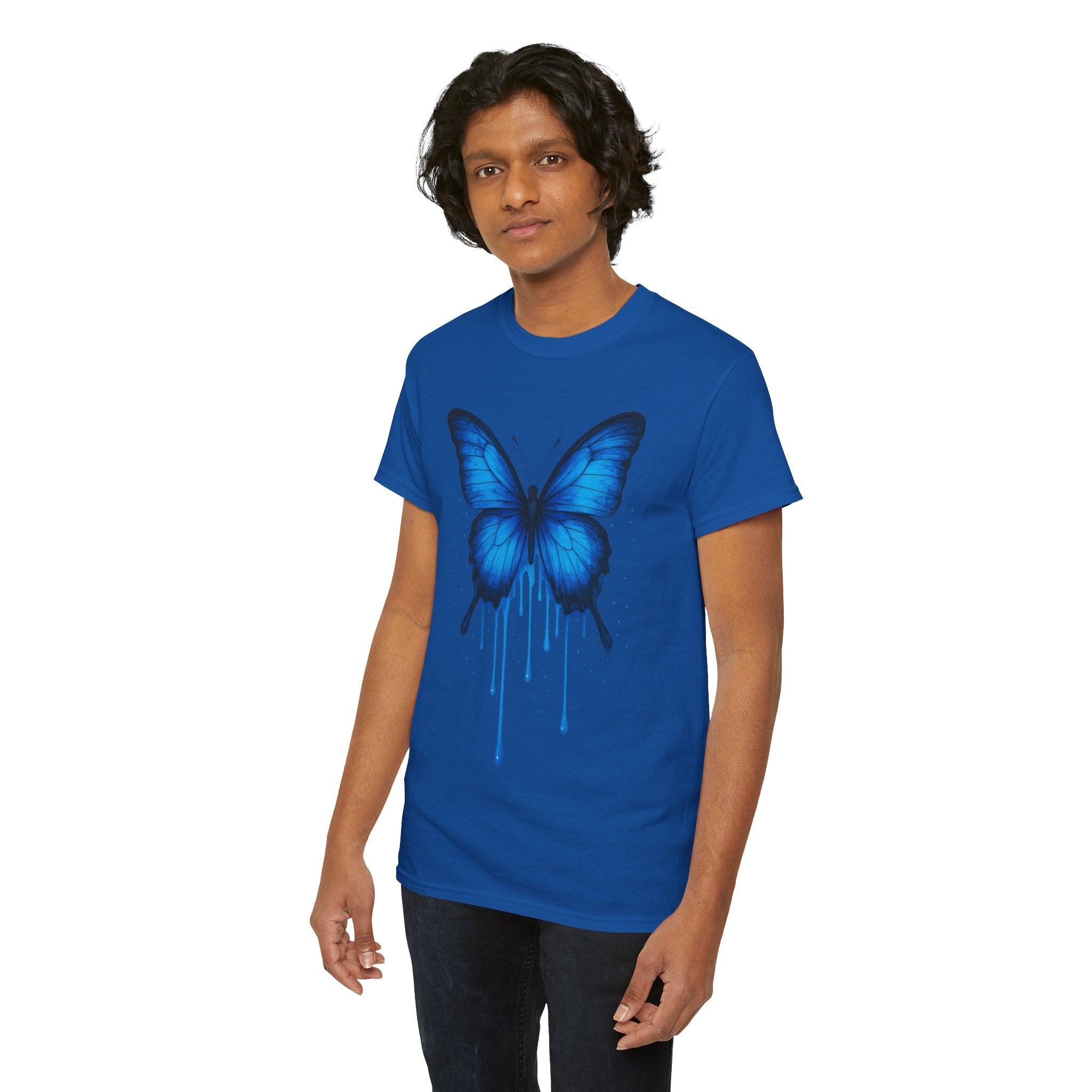 Blue Butterfly Art Unisex Heavy Cotton Tee