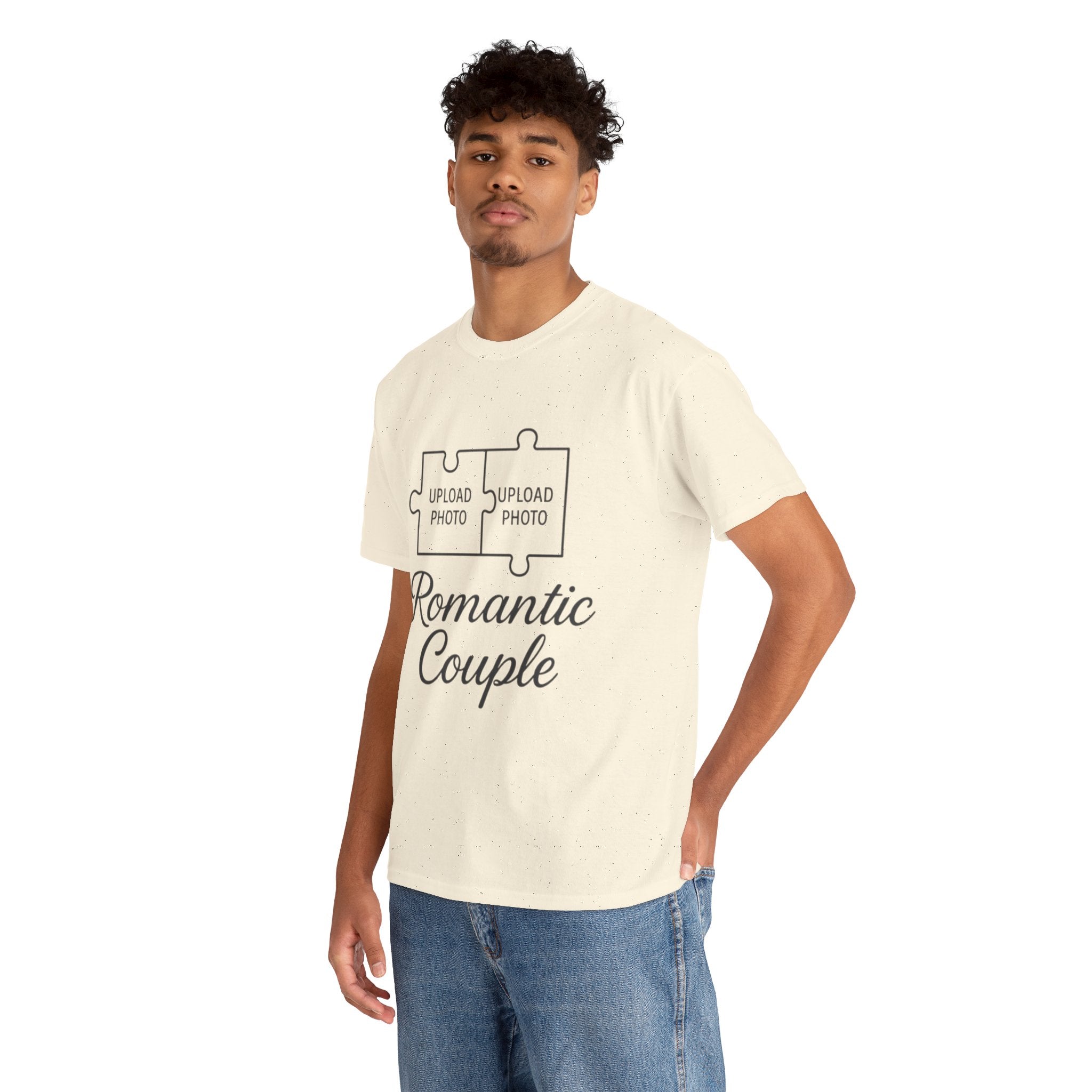 Romantic Couple Puzzle Custom Heavy Cotton Tee