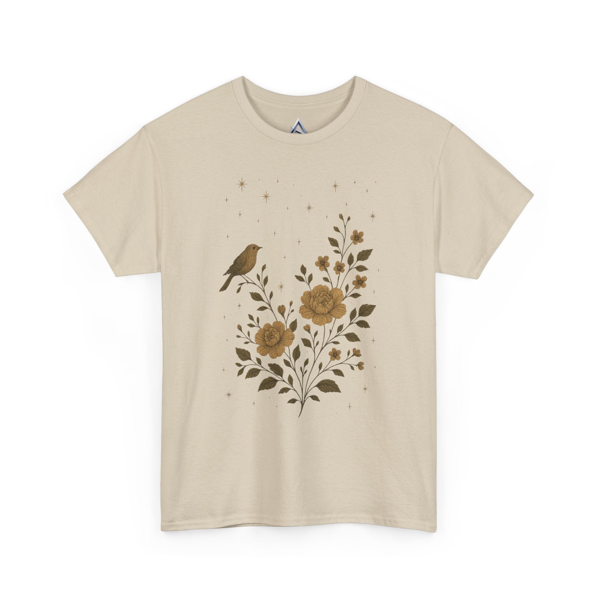 Floral Bird Vintage Aesthetic Unisex Heavy Cotton Tee