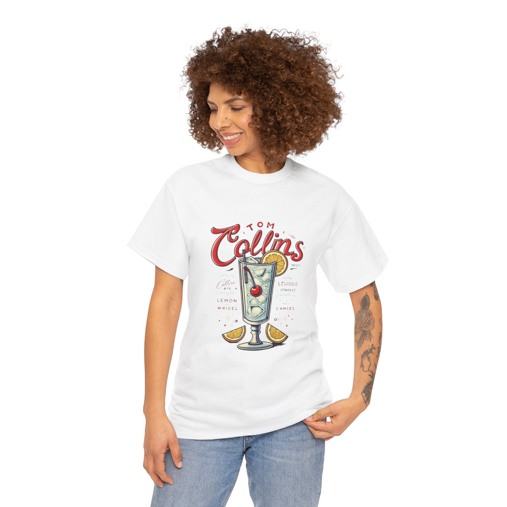 Tom Collins Cocktail Unisex Heavy Cotton Tee