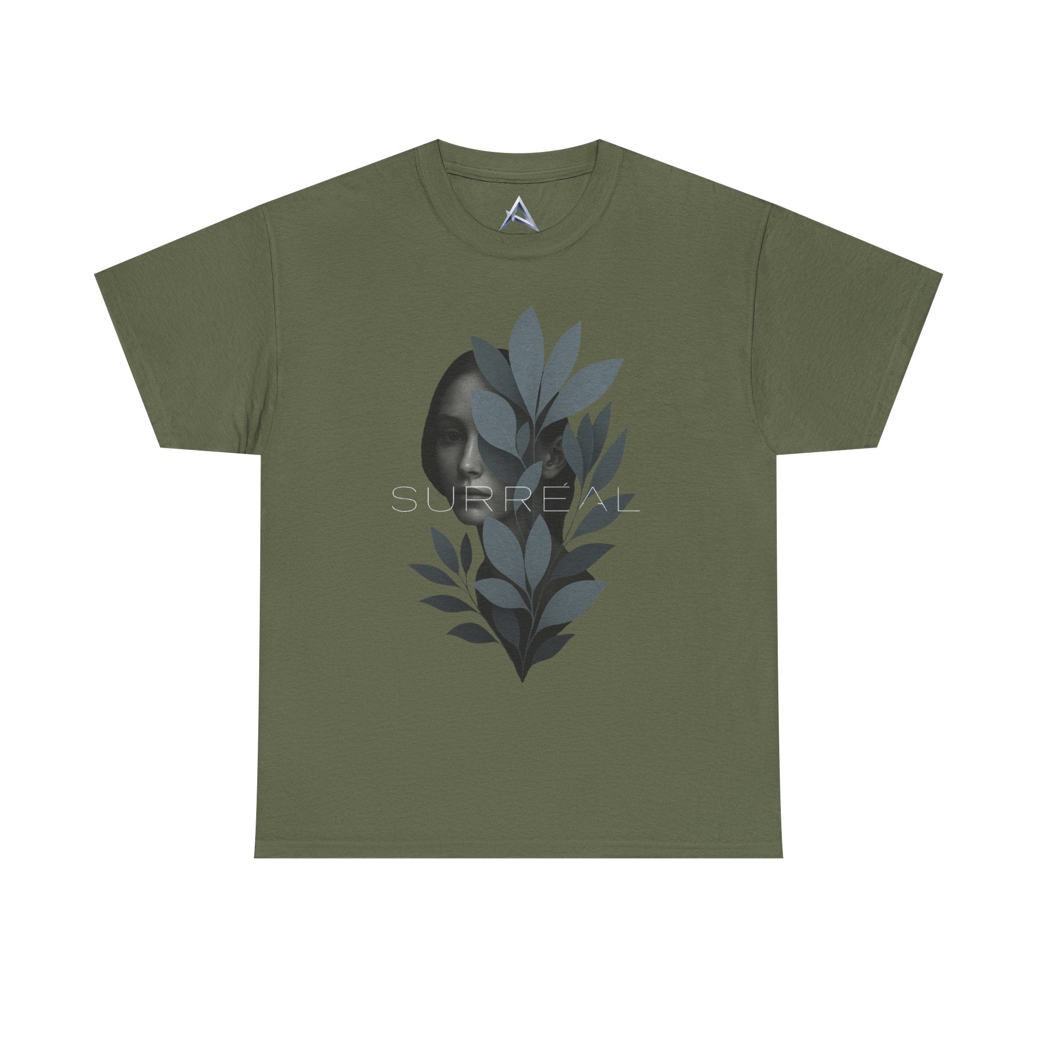 Surreal Leafy Face Heavy Cotton Tee