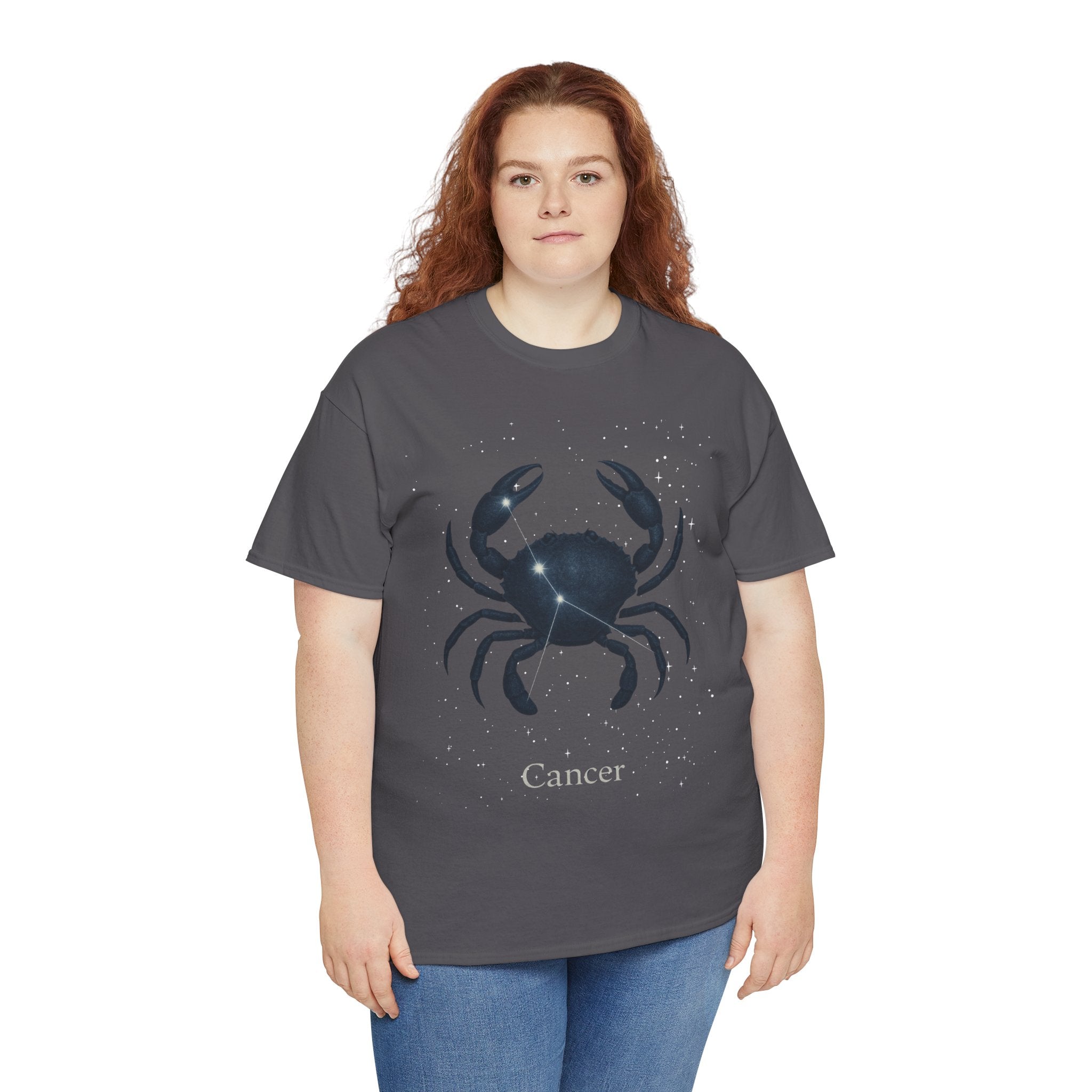Cosmic Cancer Zodiac Unisex Heavy Cotton Tee