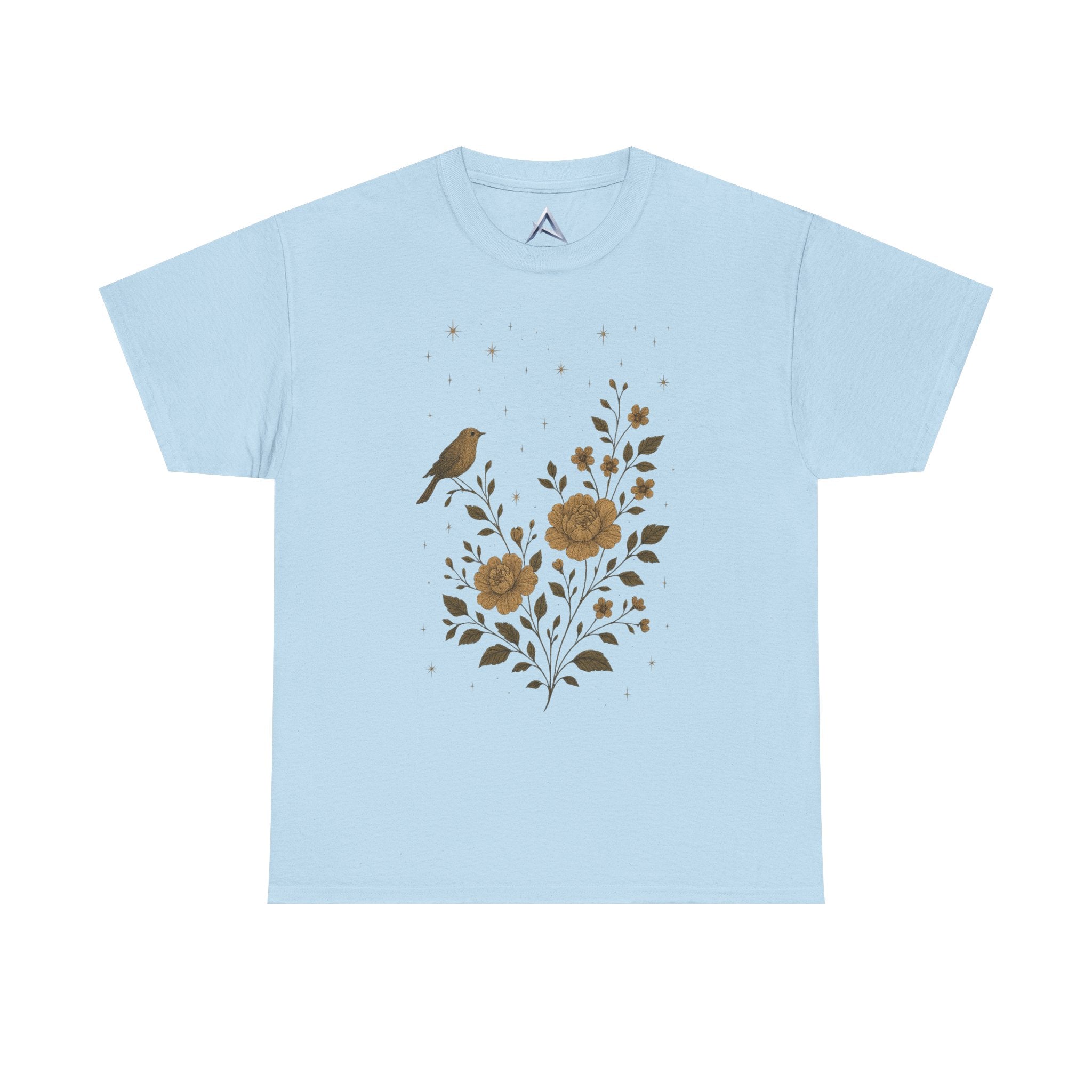 Floral Bird Vintage Aesthetic Unisex Heavy Cotton Tee
