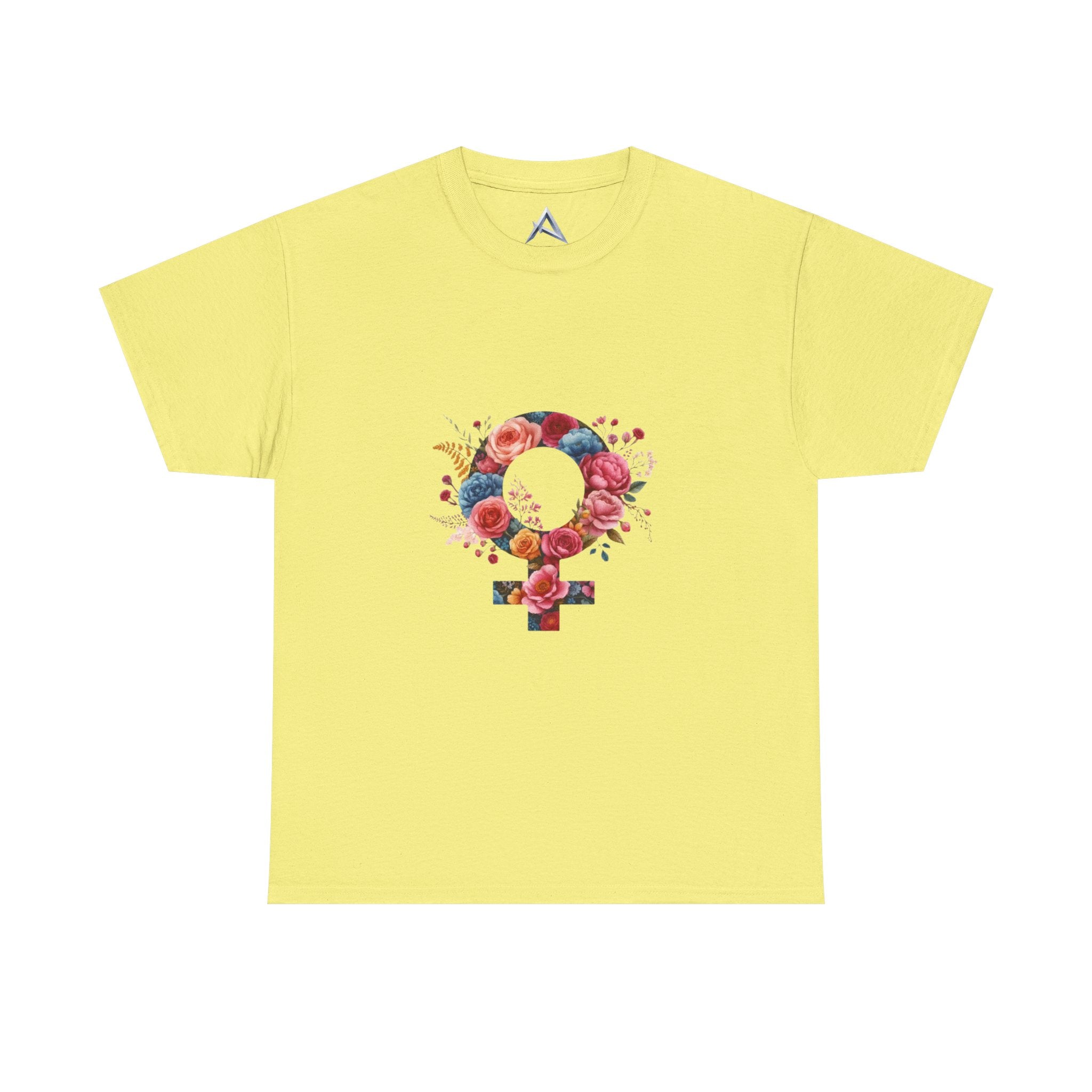 Floral Feminist Empowering Statement Heavy Cotton Custom Tee