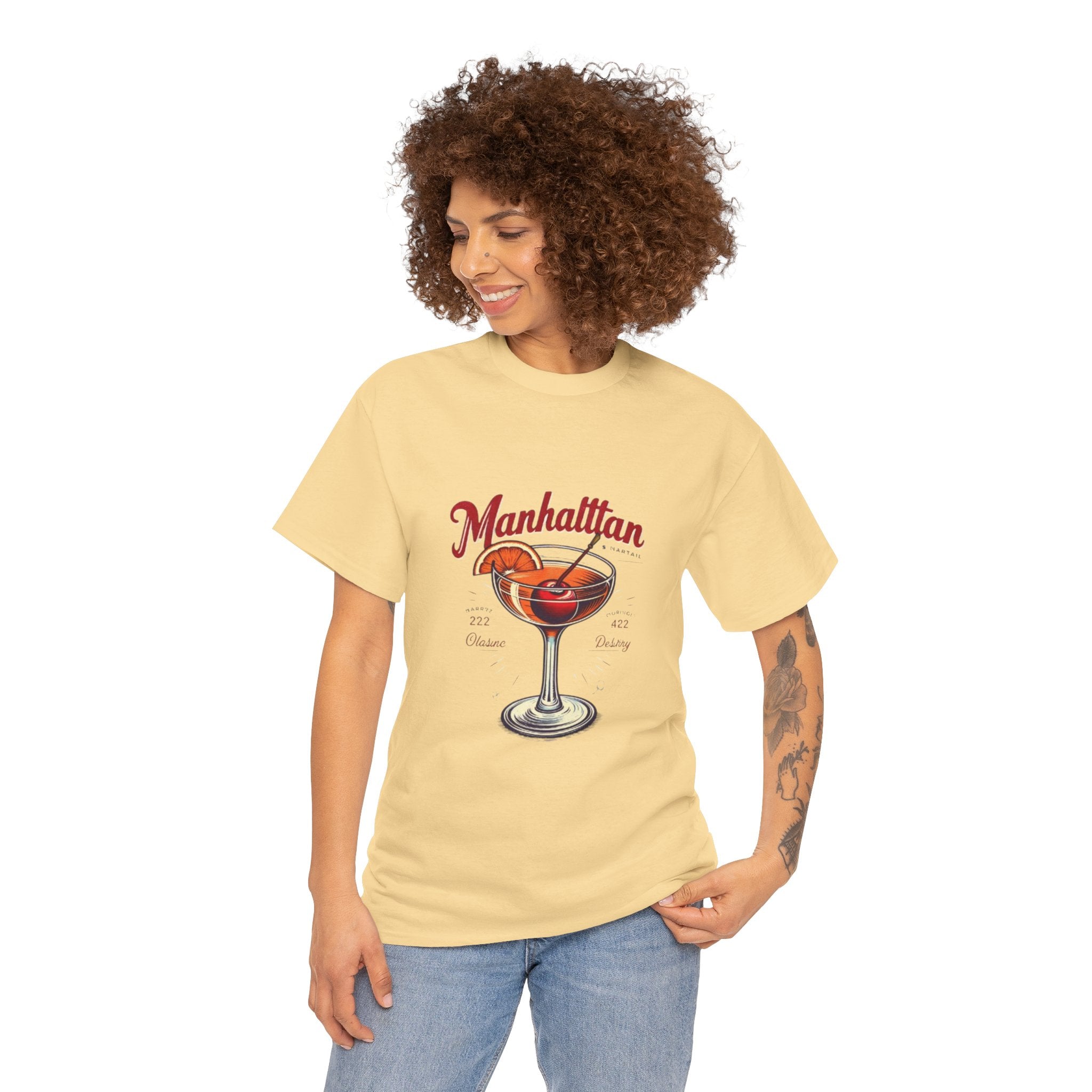 Manhattan Cocktail Unisex Heavy Cotton Tee