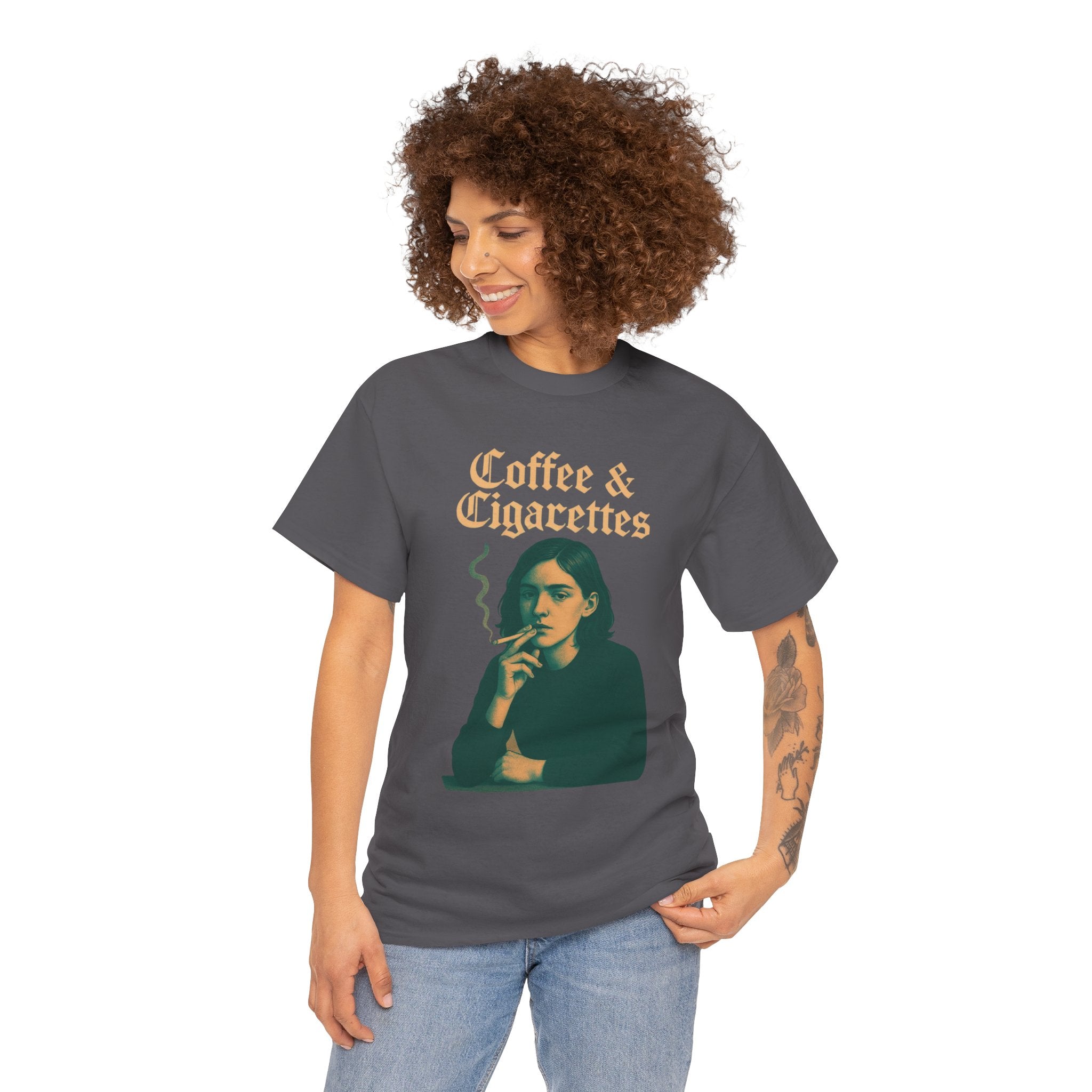 Chic Coffee & Cigarettes Heavy Cotton Tee